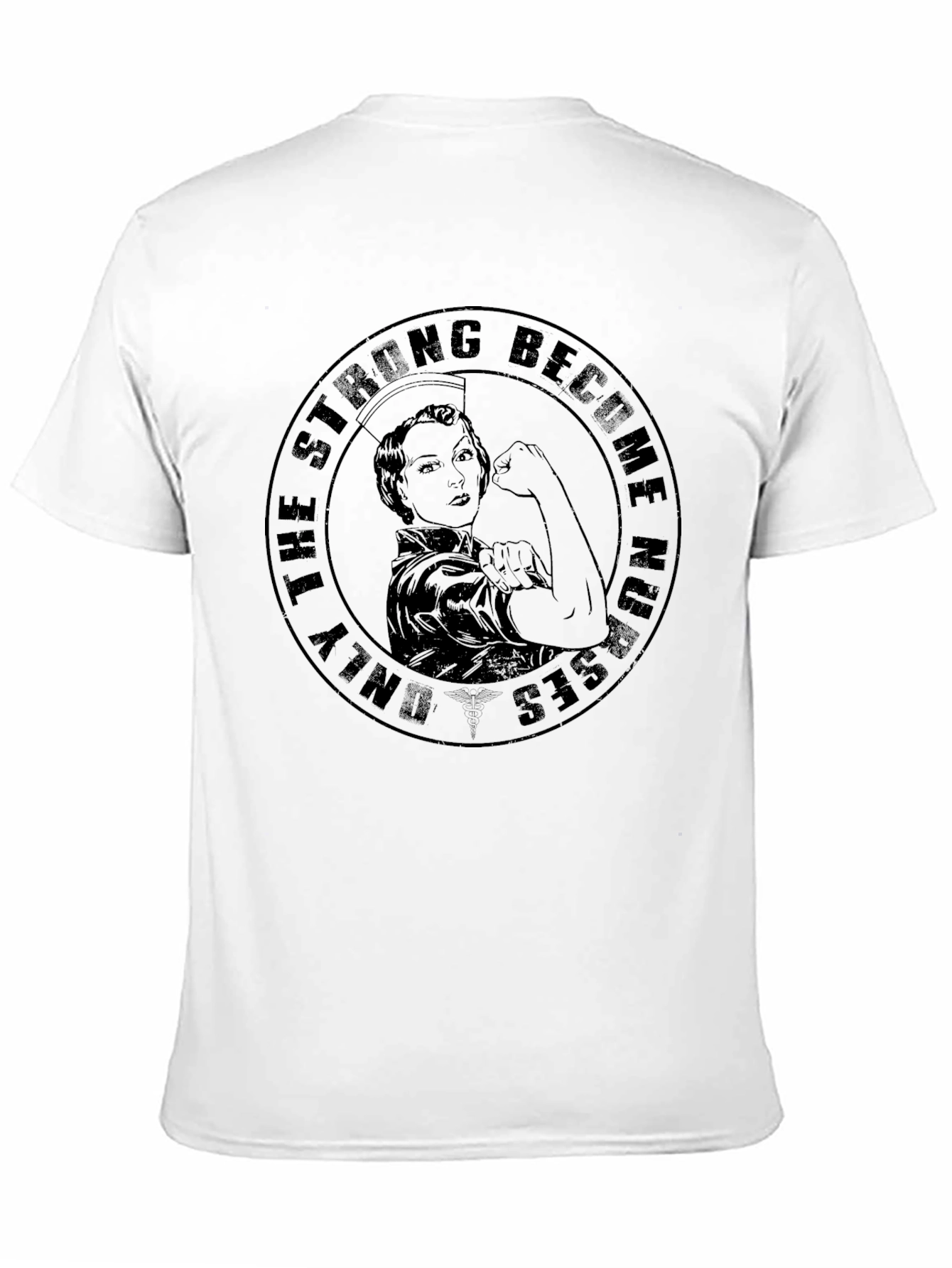 Strong Nurses Graphic Tee - Black Cotton T-Shirt