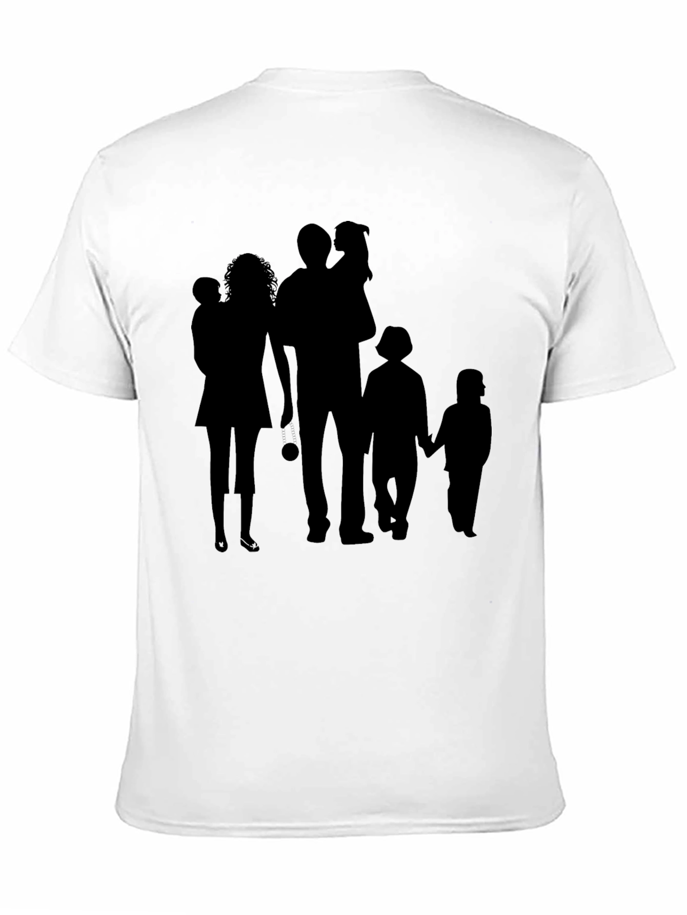 Family Silhouette Print Black T-Shirt