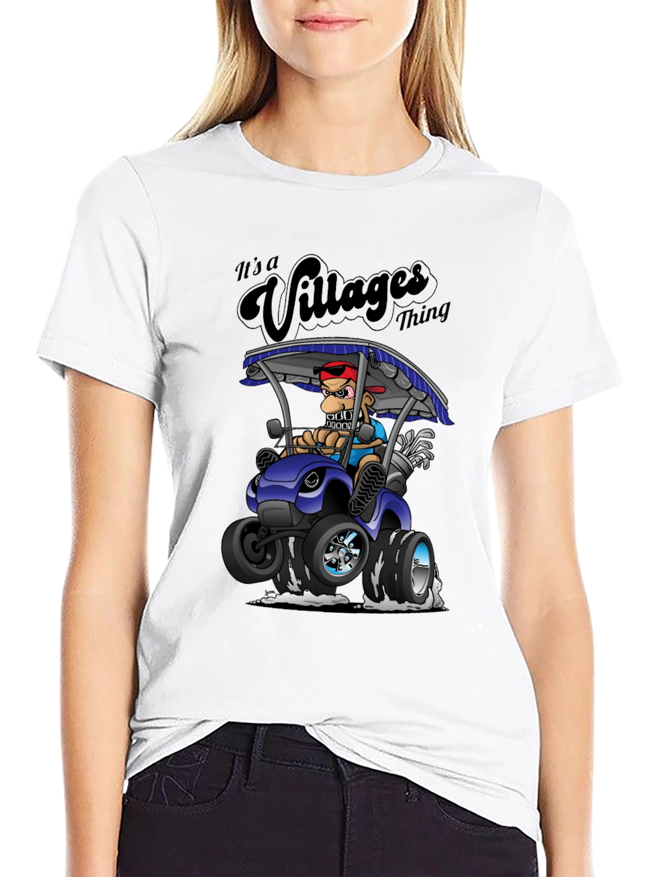 Villages Thing Cartoon Golf Cart T-Shirt