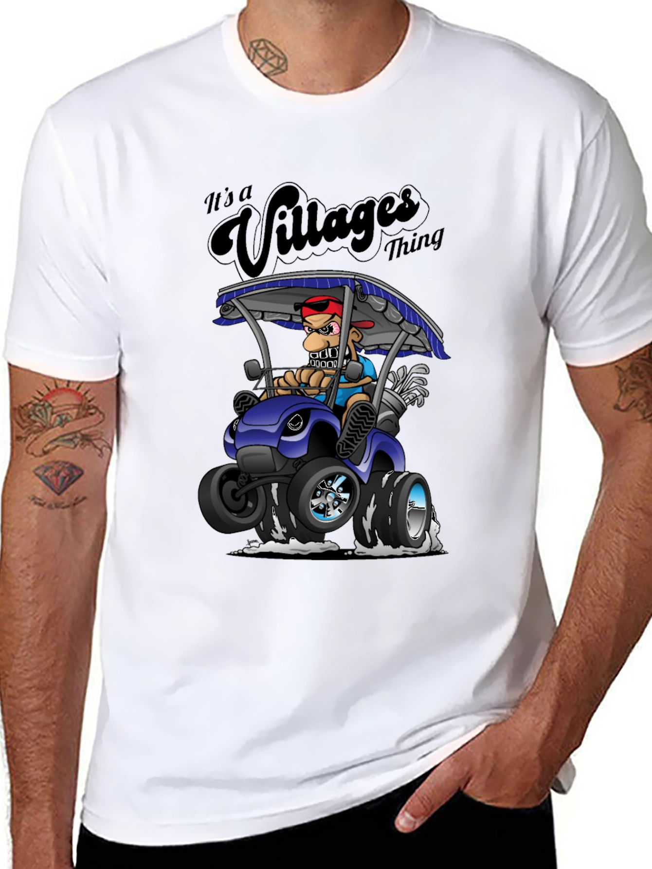 Villages Thing Cartoon Golf Cart T-Shirt