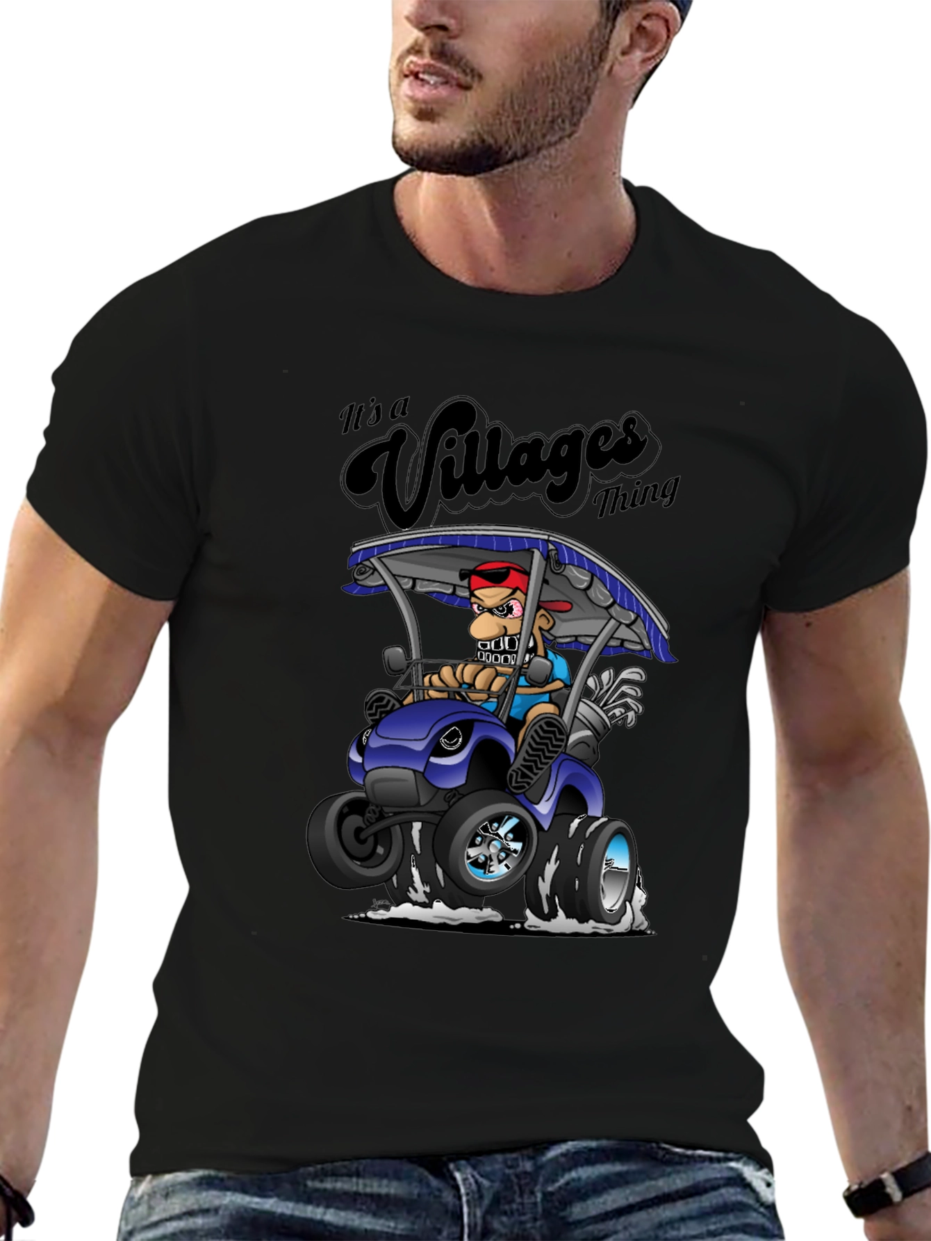Villages Thing Cartoon Golf Cart T-Shirt