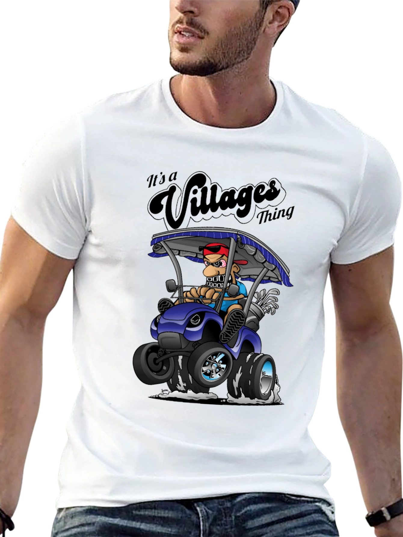 Villages Thing Cartoon Golf Cart T-Shirt