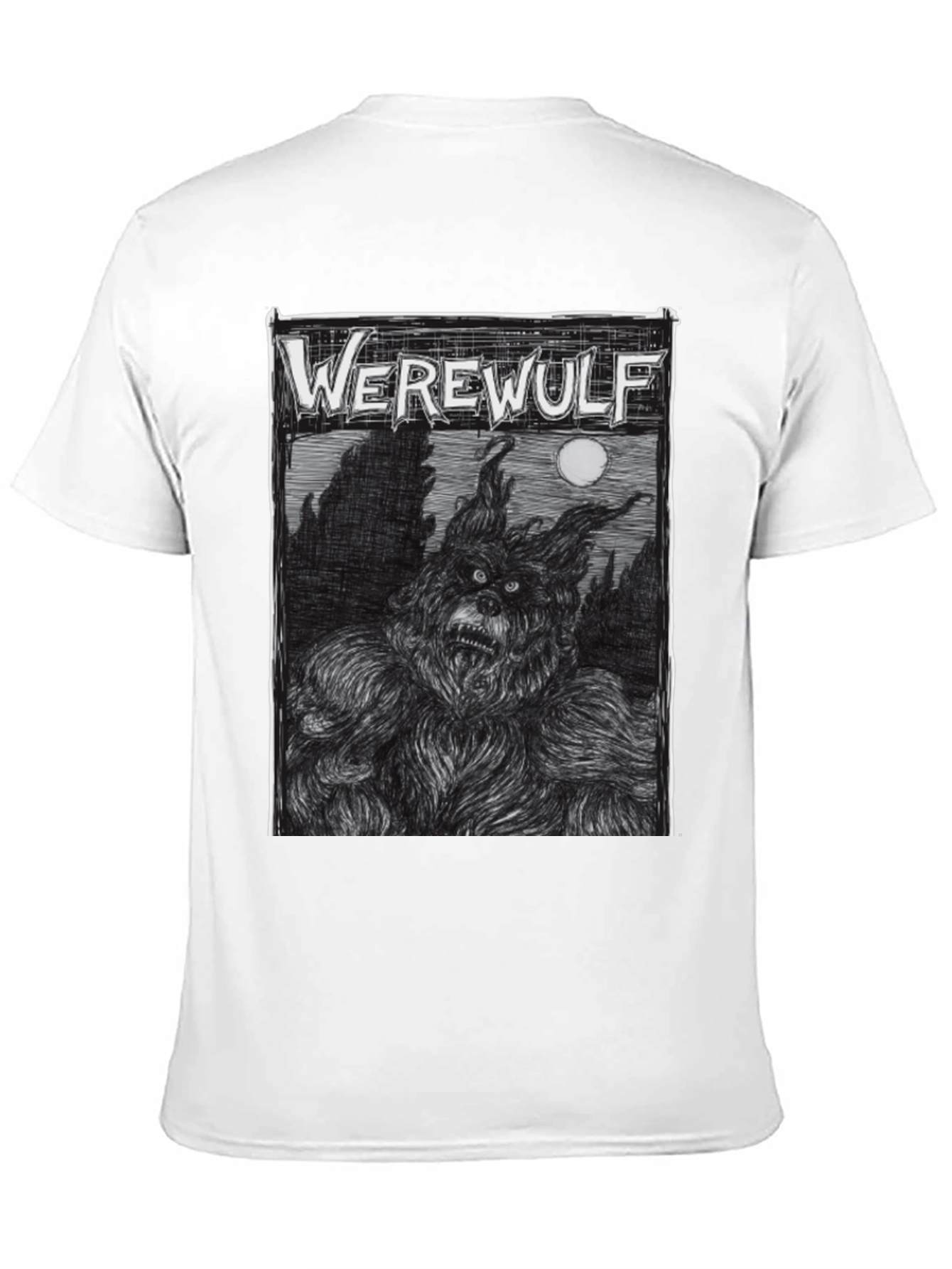 Werewolf Graphic Print Black T-Shirt