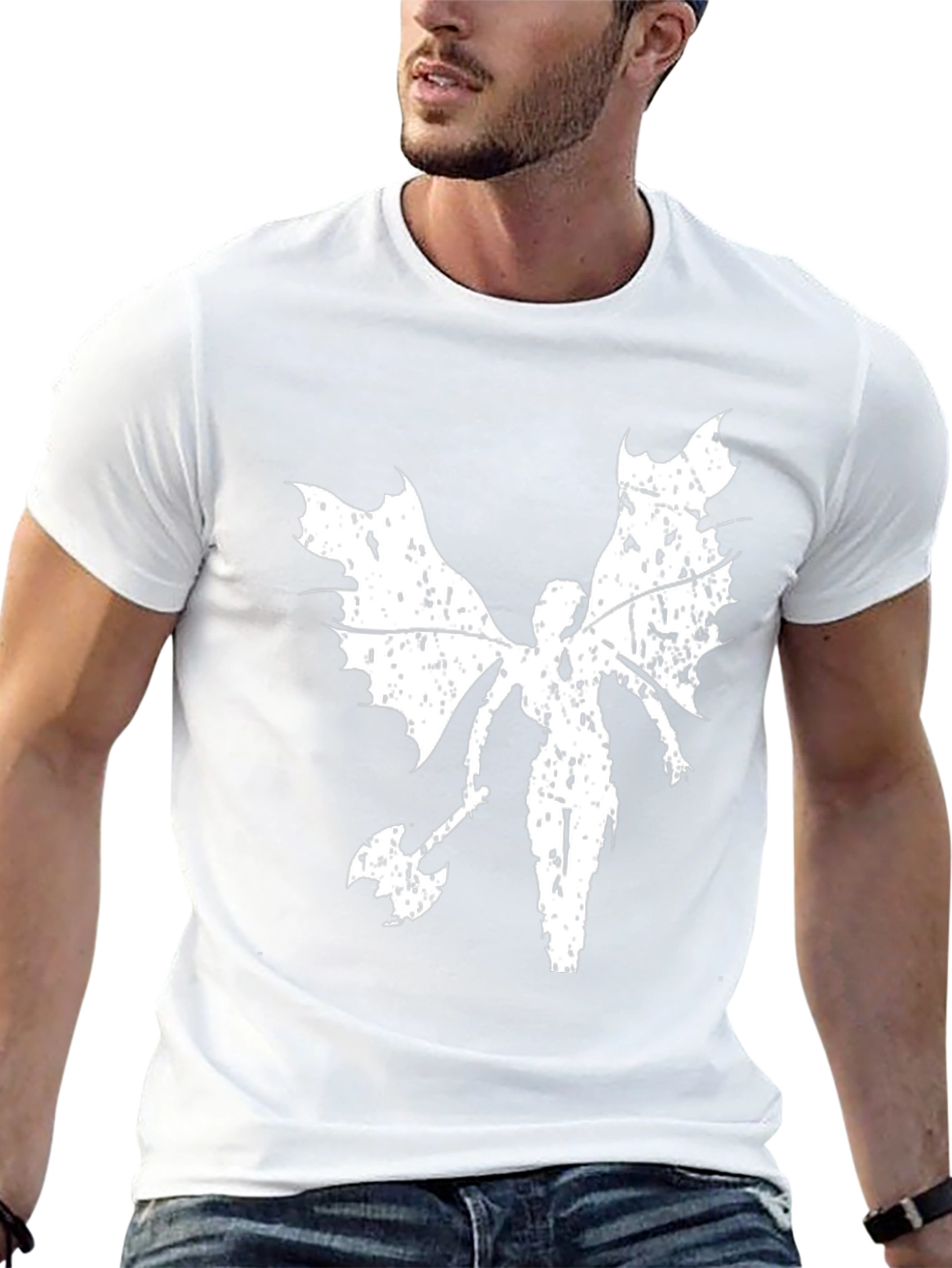 Winged Warrior Graphic Tee - Black Cotton T-Shirt
