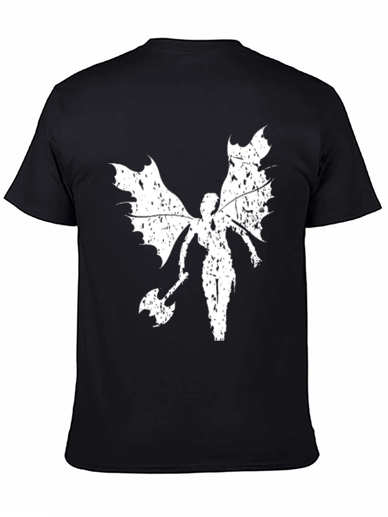 Winged Warrior Graphic Tee - Black Cotton T-Shirt