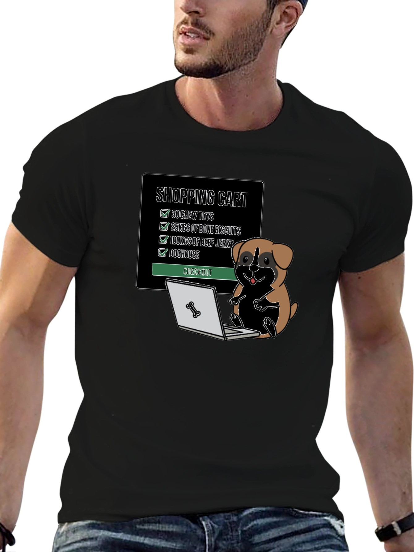 Funny Dog Shopping Cart T-Shirt