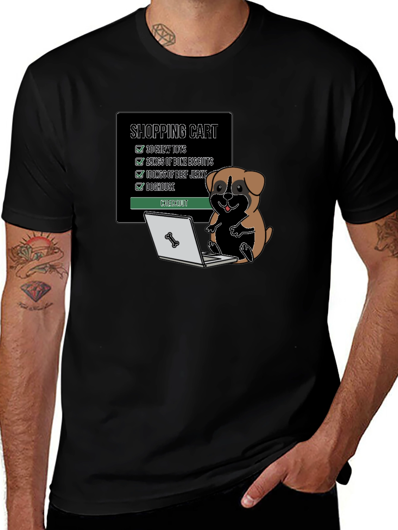 Funny Dog Shopping Cart T-Shirt