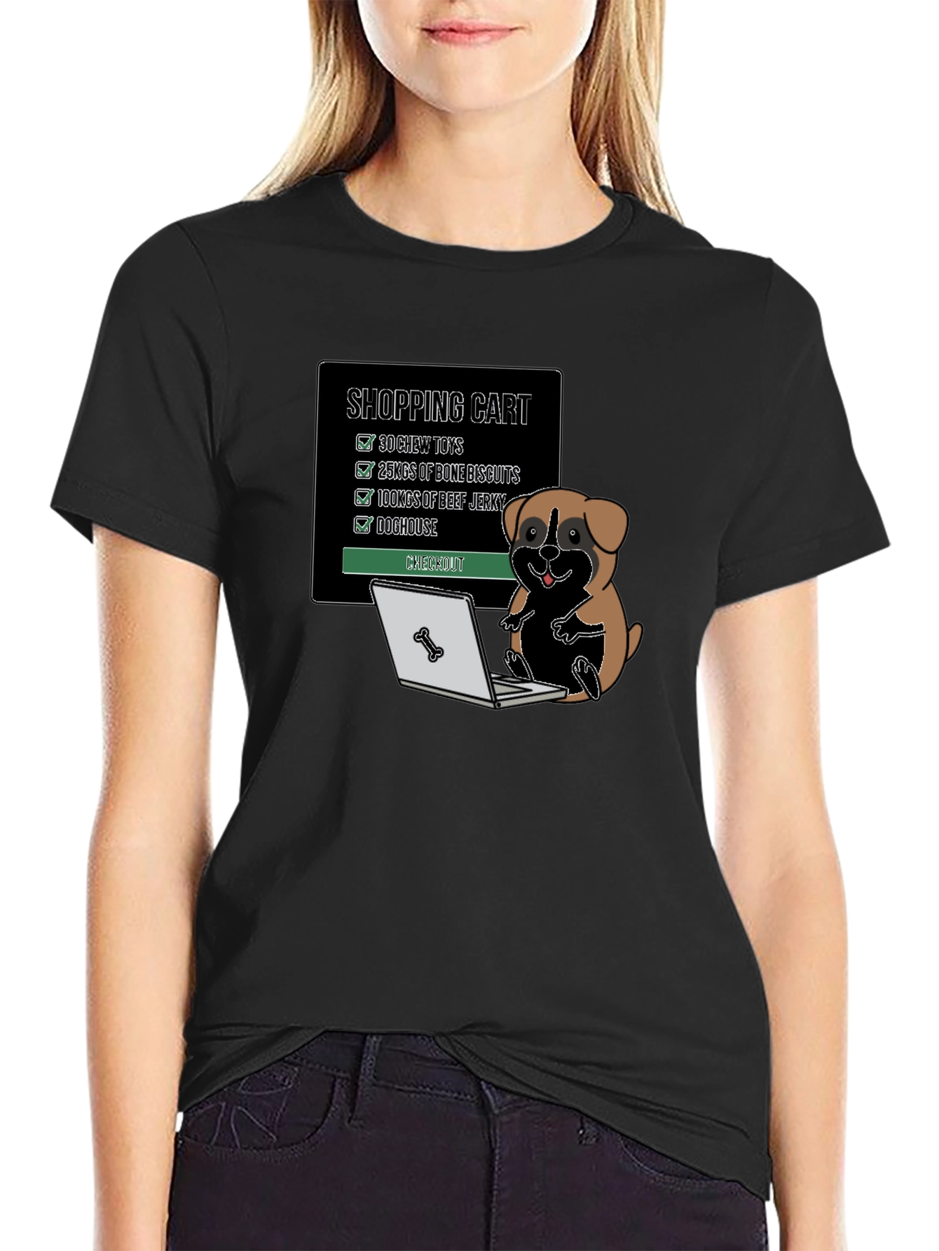 Funny Dog Shopping Cart T-Shirt