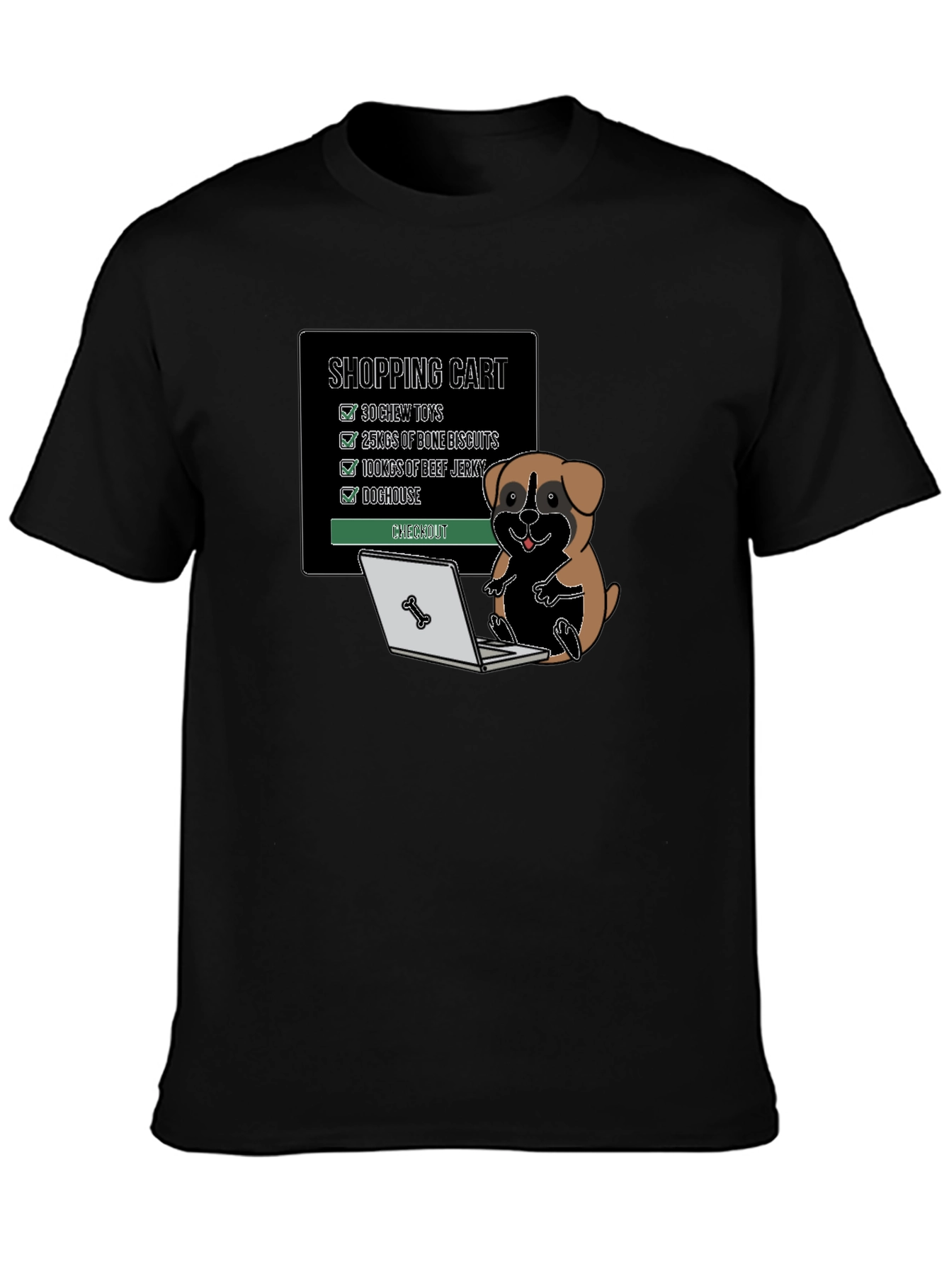 Funny Dog Shopping Cart T-Shirt