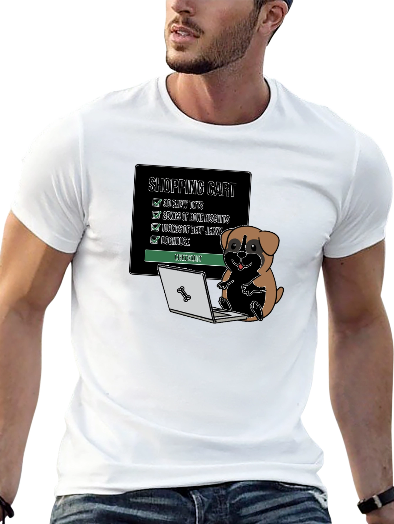 Funny Dog Shopping Cart T-Shirt