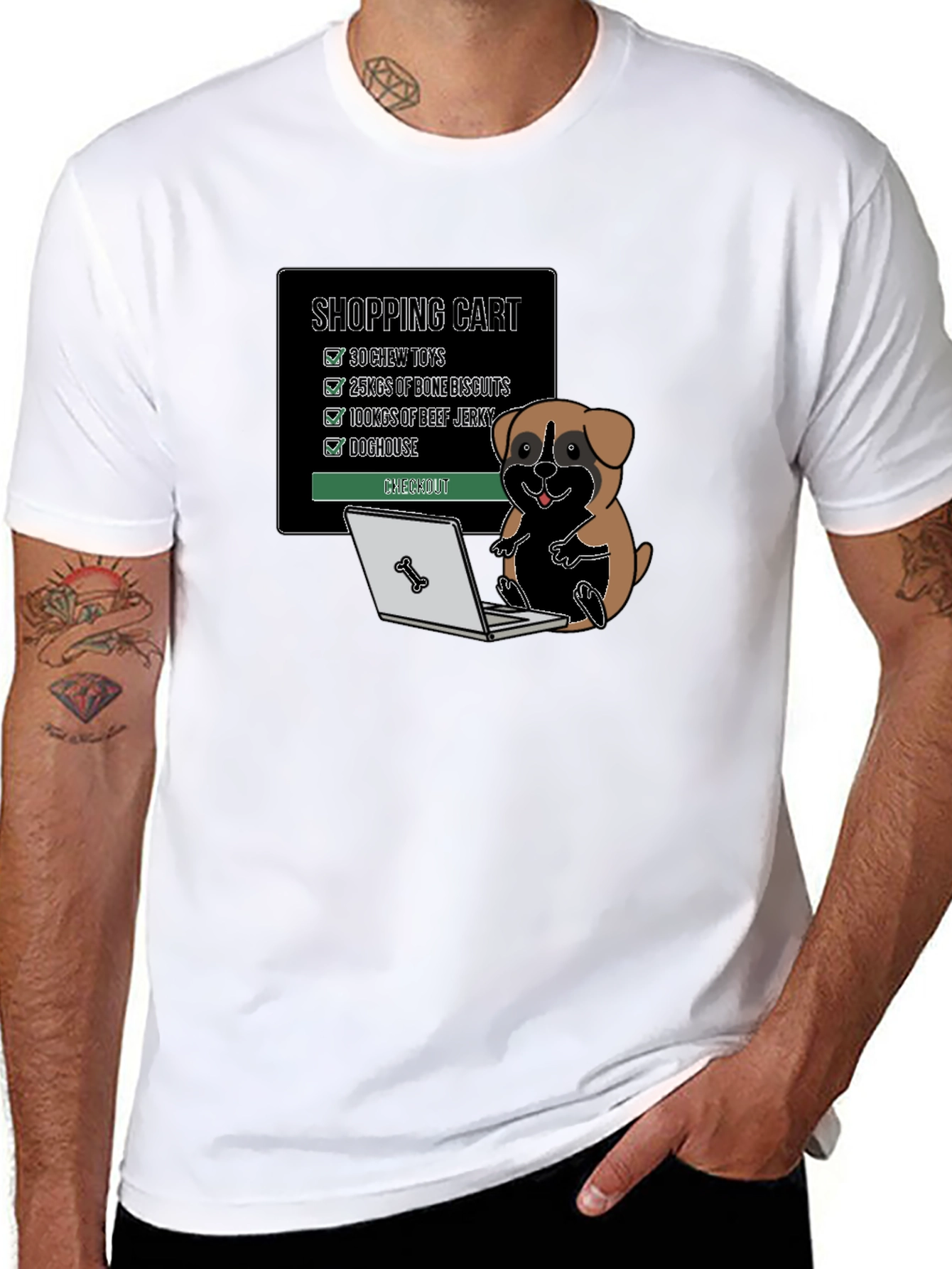 Funny Dog Shopping Cart T-Shirt