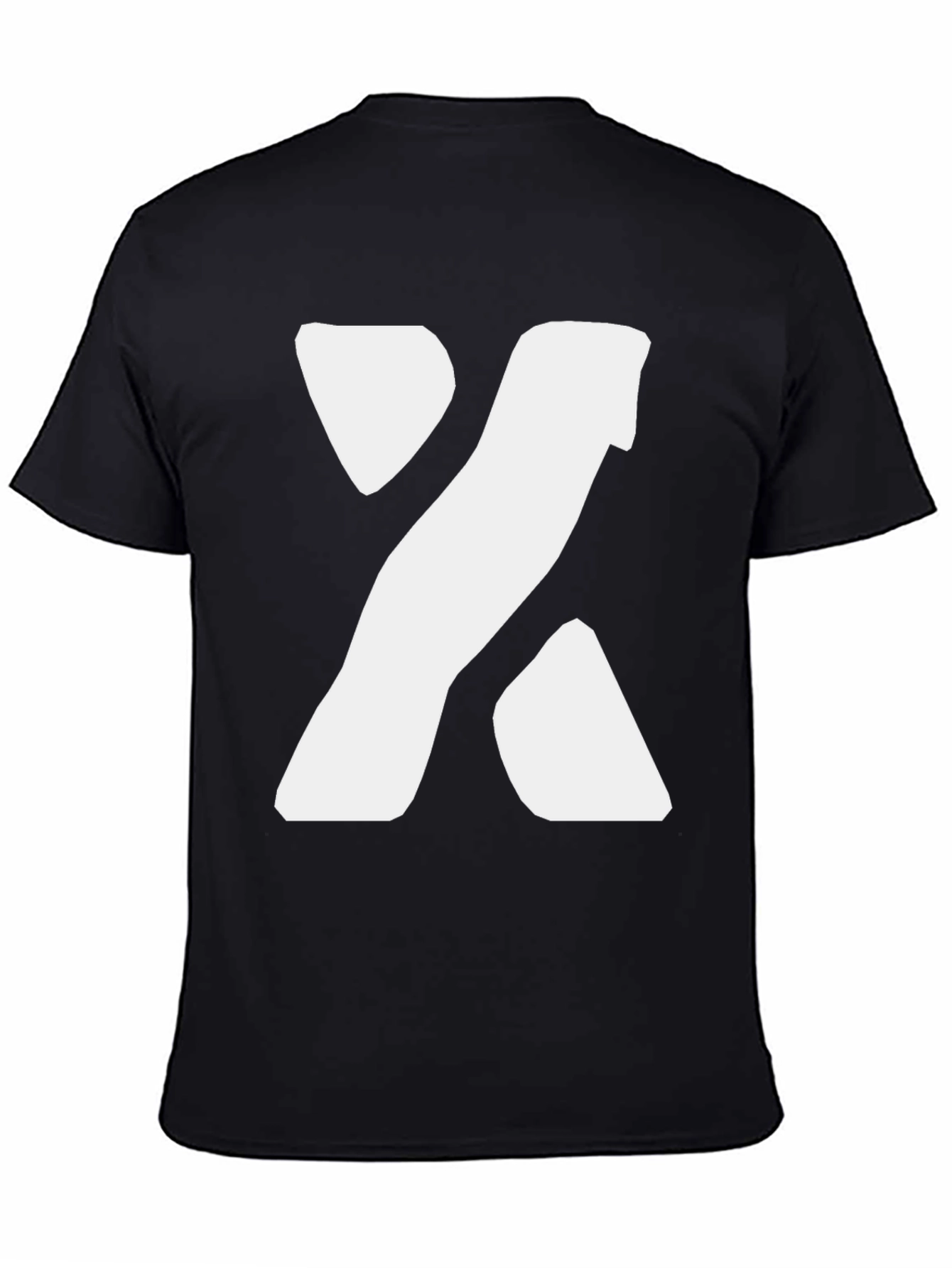 Bold X Graphic Tee - Black Cotton Blend