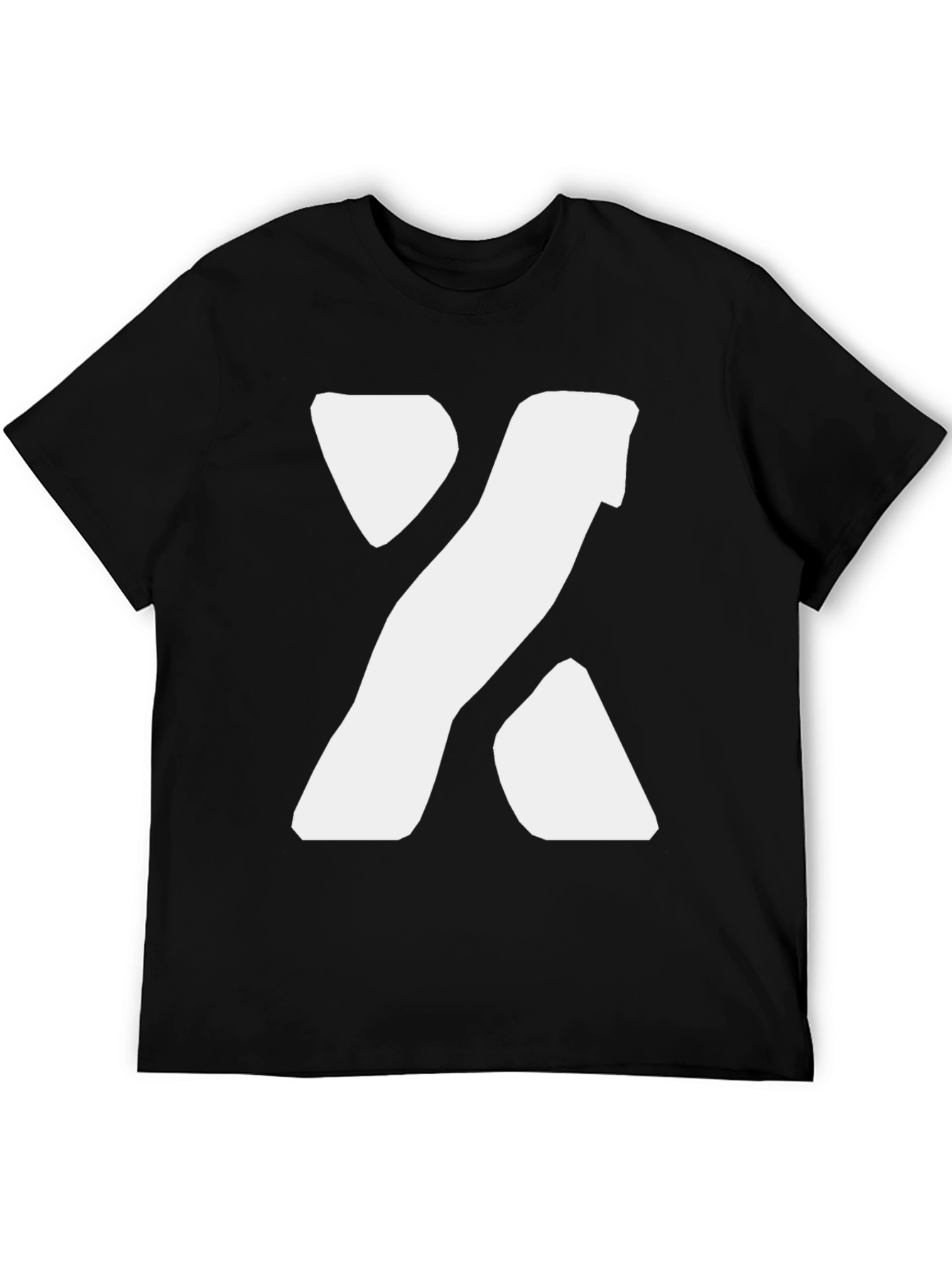 Bold X Graphic Tee - Black Cotton Blend
