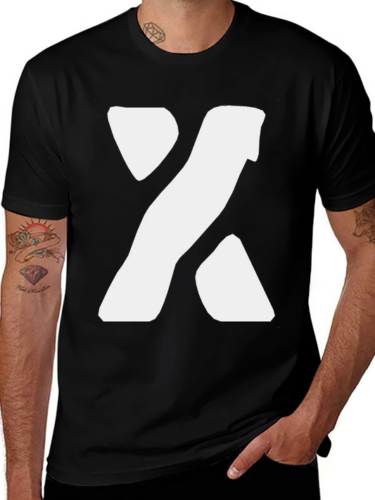 Bold X Graphic Tee - Black Cotton Blend