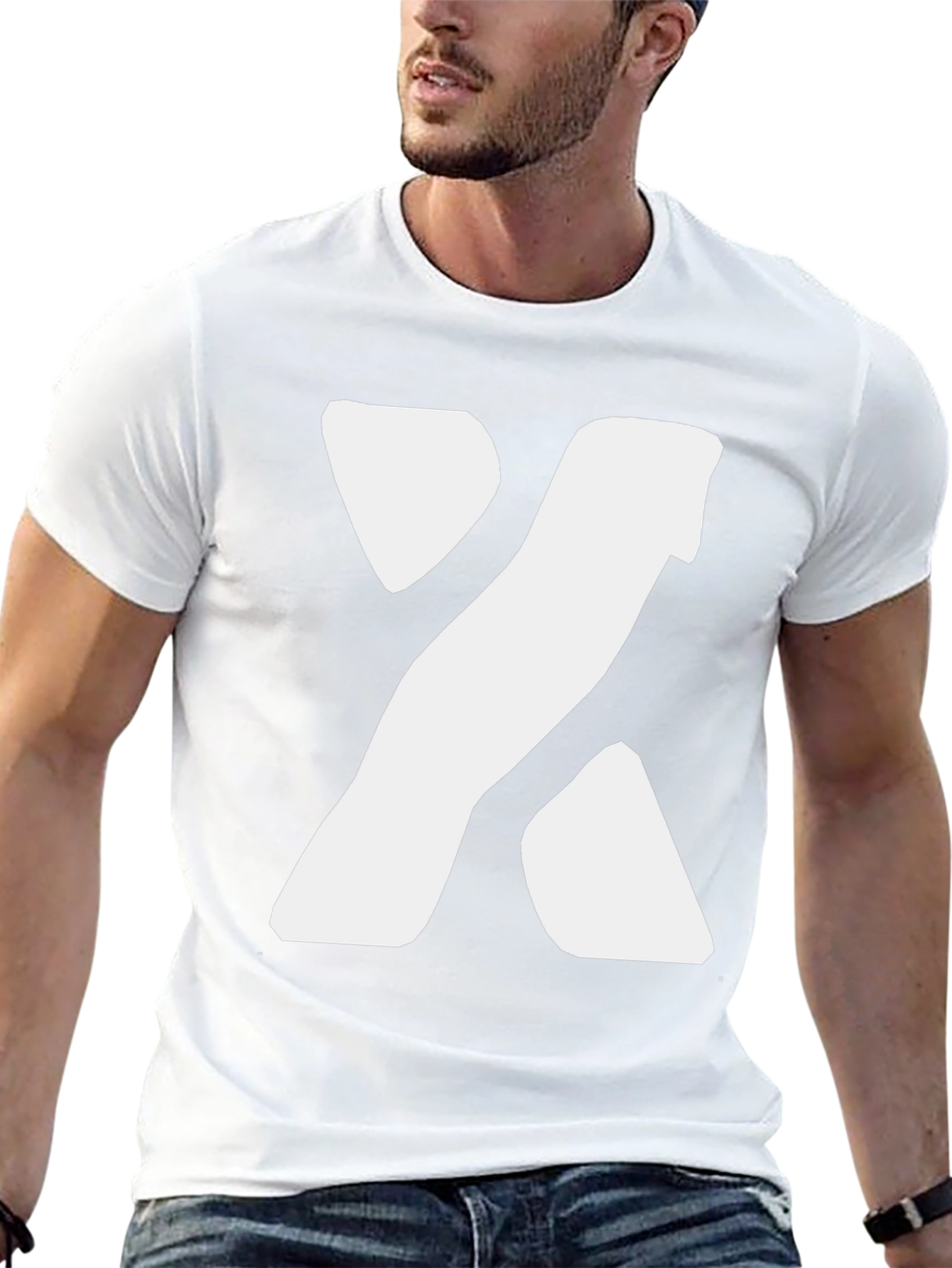 Bold X Graphic Tee - Black Cotton Blend