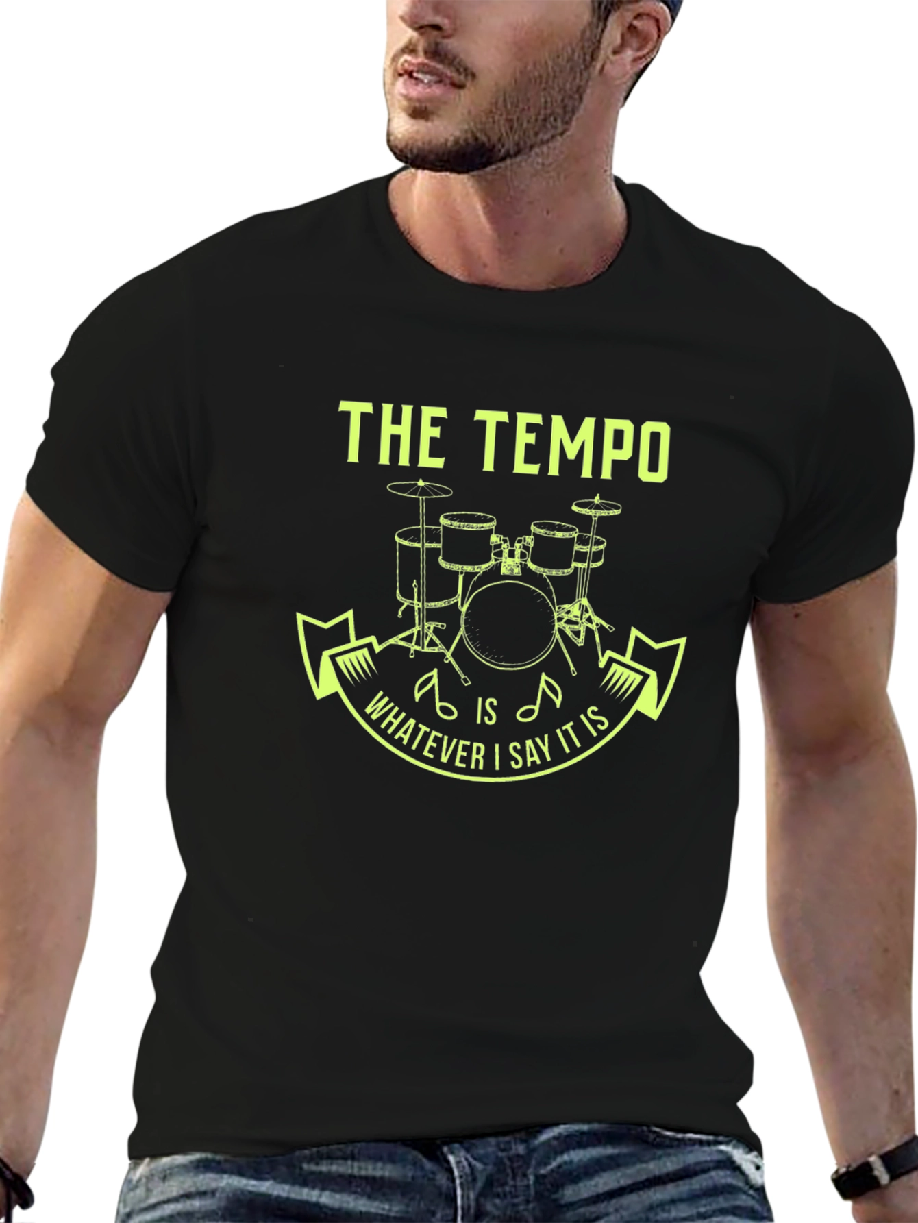 The Tempo Drummer Tee - Funny Musician Gift
