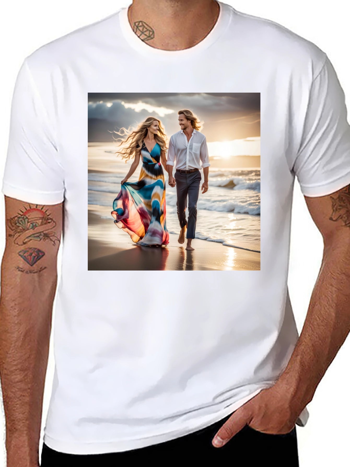 Romantic Beach Walk T-Shirt