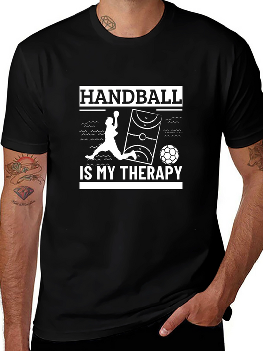 Handball Therapy T-Shirt - Black Cotton Graphic Tee