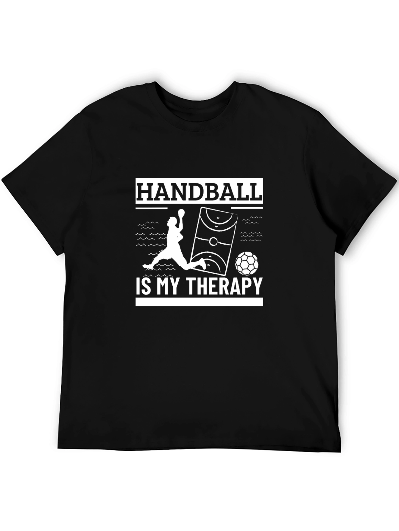 Handball Therapy T-Shirt - Black Cotton Graphic Tee