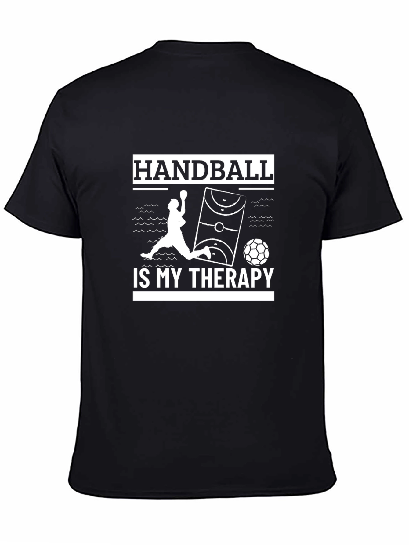 Handball Therapy T-Shirt - Black Cotton Graphic Tee