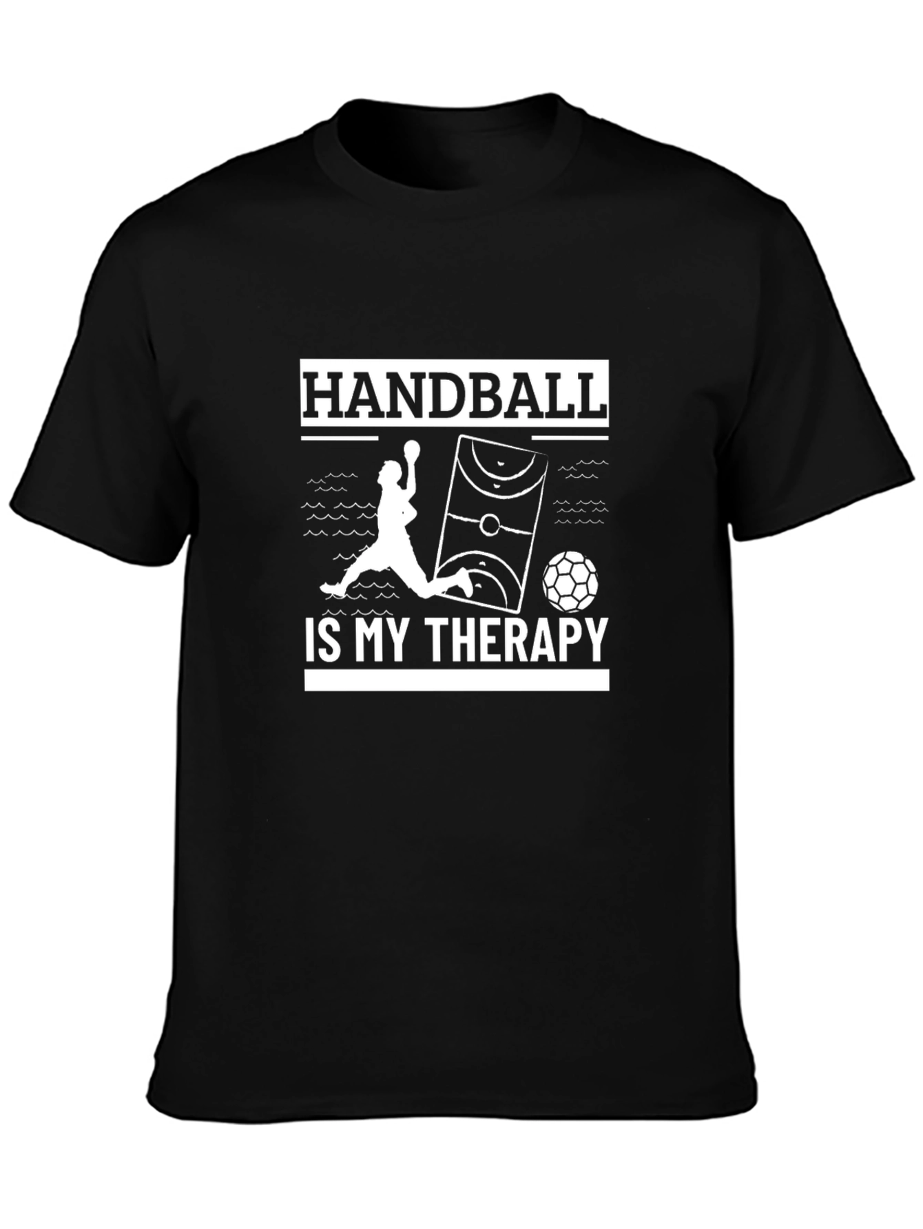 Handball Therapy T-Shirt - Black Cotton Graphic Tee