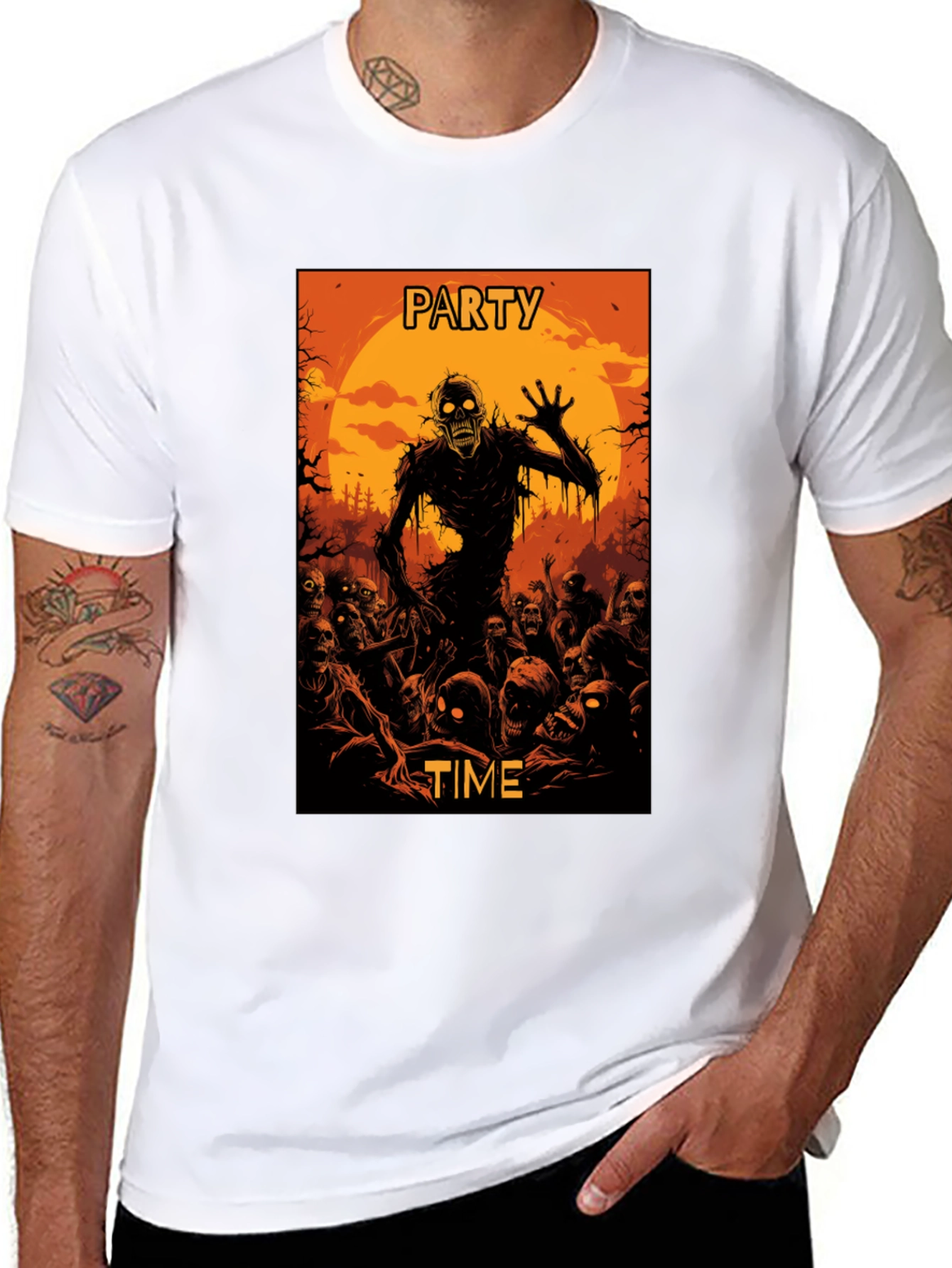 Zombie Party Time Graphic T-Shirt - Halloween Ready!