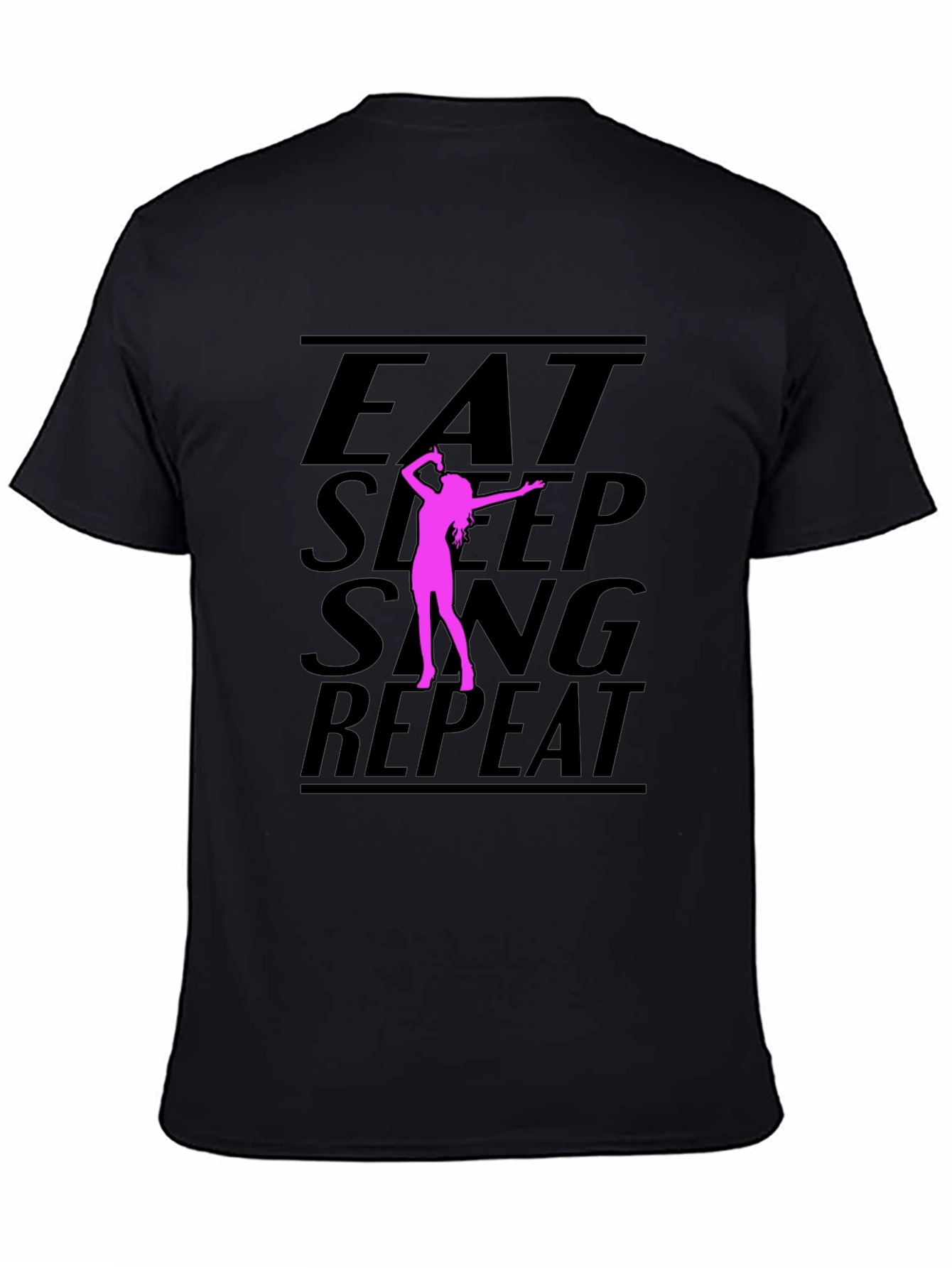 Eat Sleep Sing Repeat Black Graphic Tee