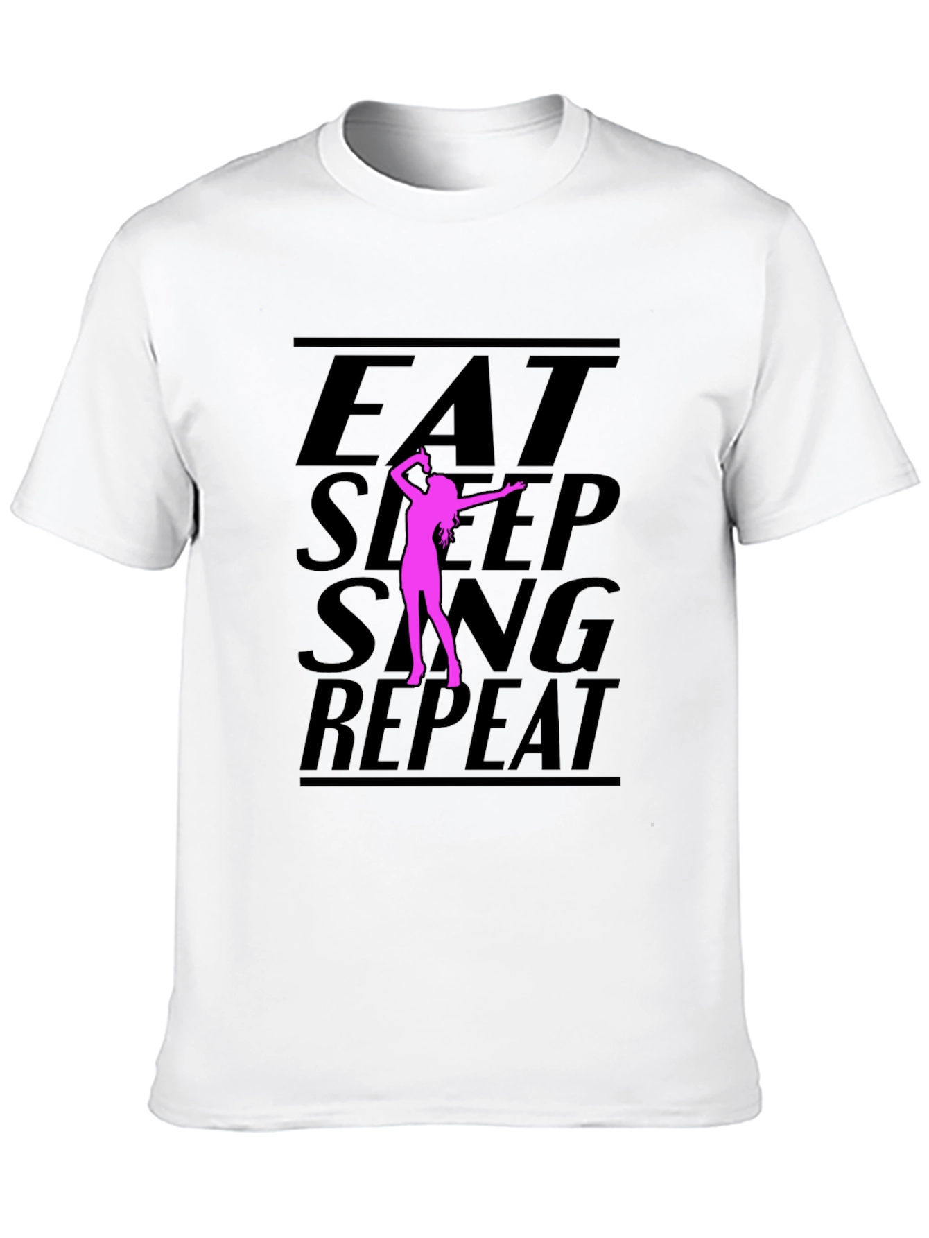 Eat Sleep Sing Repeat Black Graphic Tee