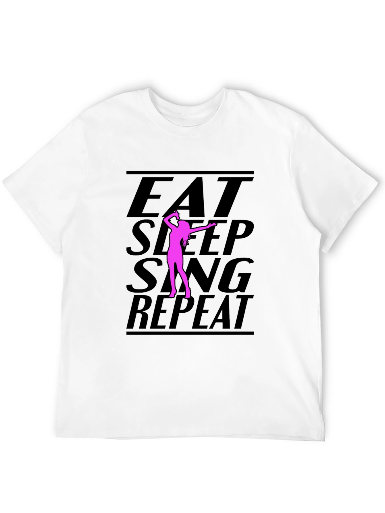 Eat Sleep Sing Repeat Black Graphic Tee