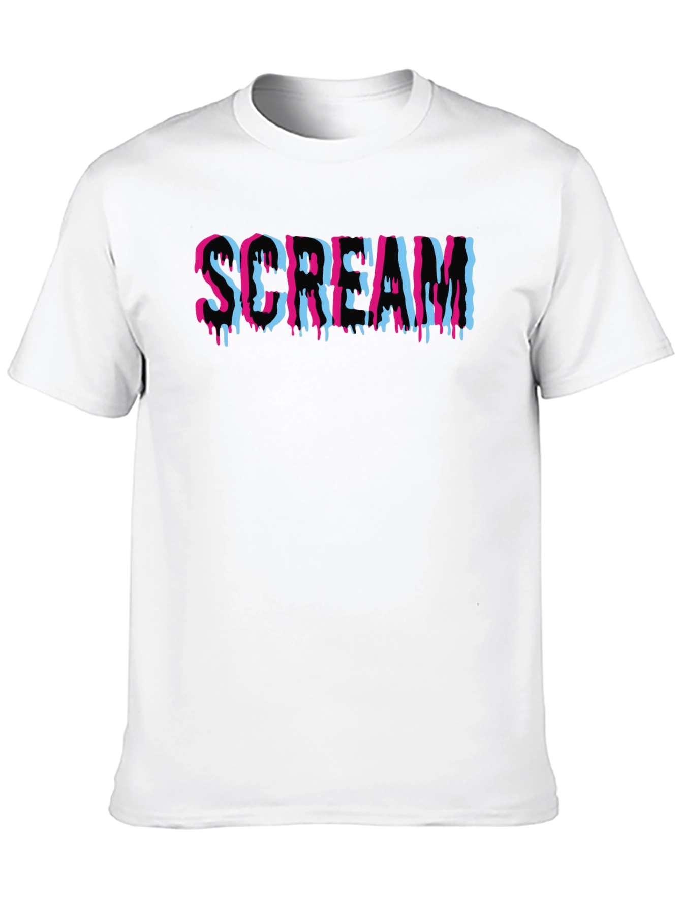 Scream Graphic Print T-Shirt Cotton Blend Tee