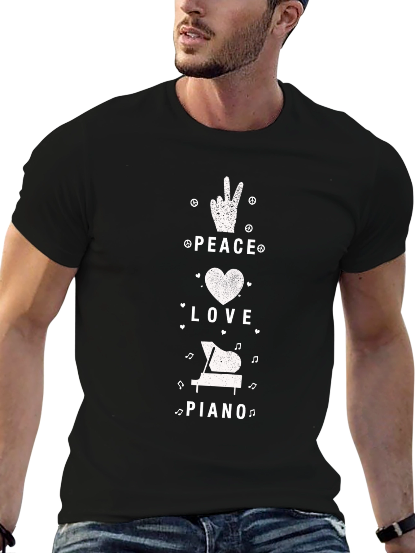 Peace Love Piano T-Shirt - Musical Harmony Tee