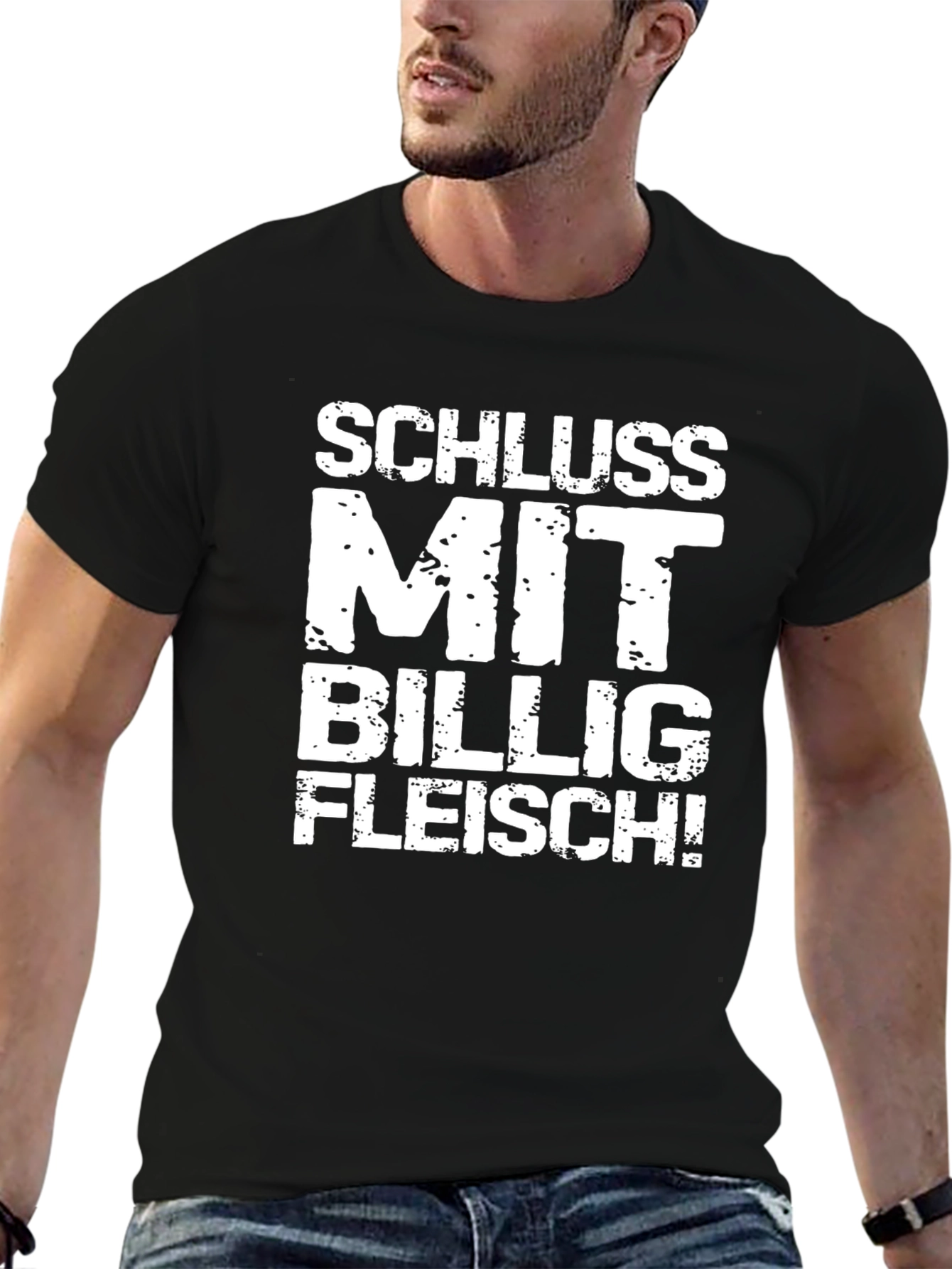 Schluss Mit Billig Fleisch! Black T-Shirt