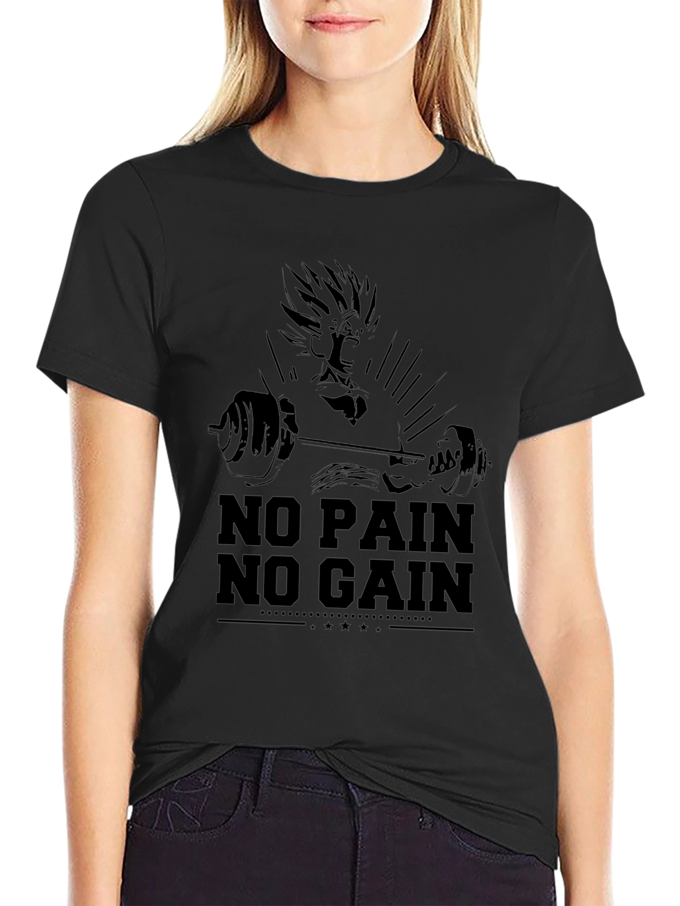 No Pain No Gain Graphic T-Shirt - Black