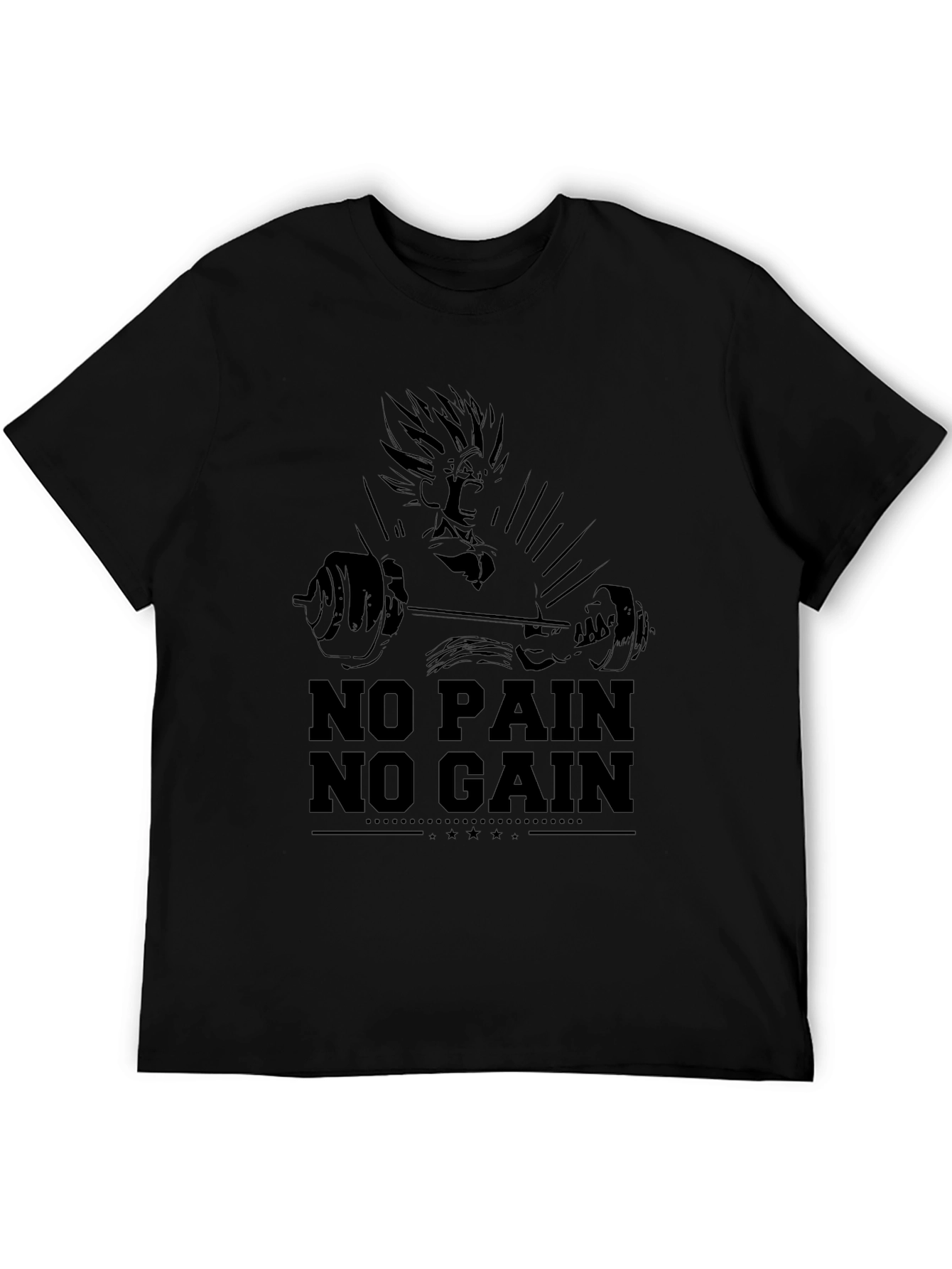 No Pain No Gain Graphic T-Shirt - Black