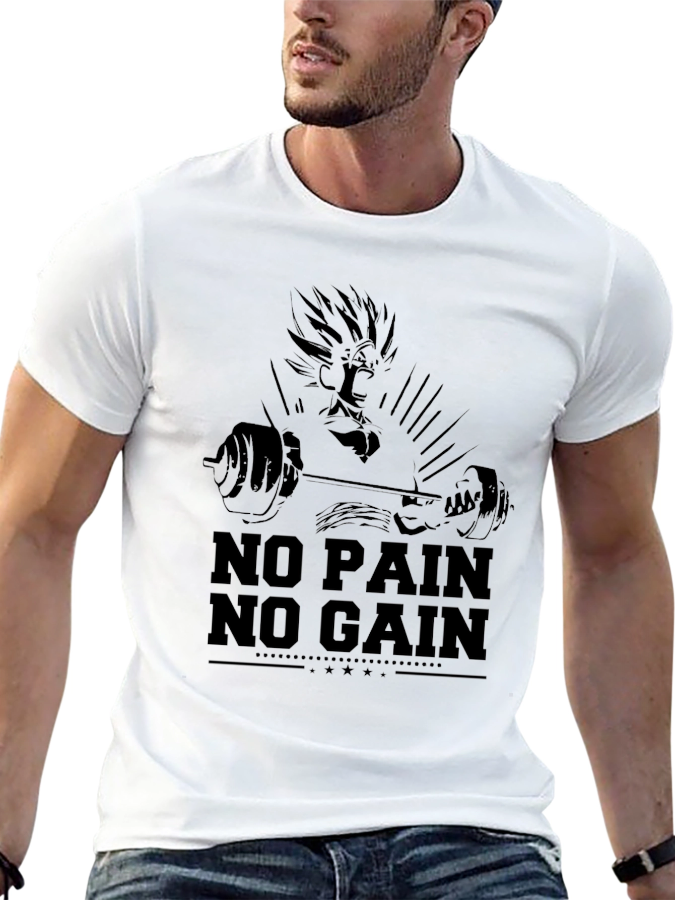 No Pain No Gain Graphic T-Shirt - Black