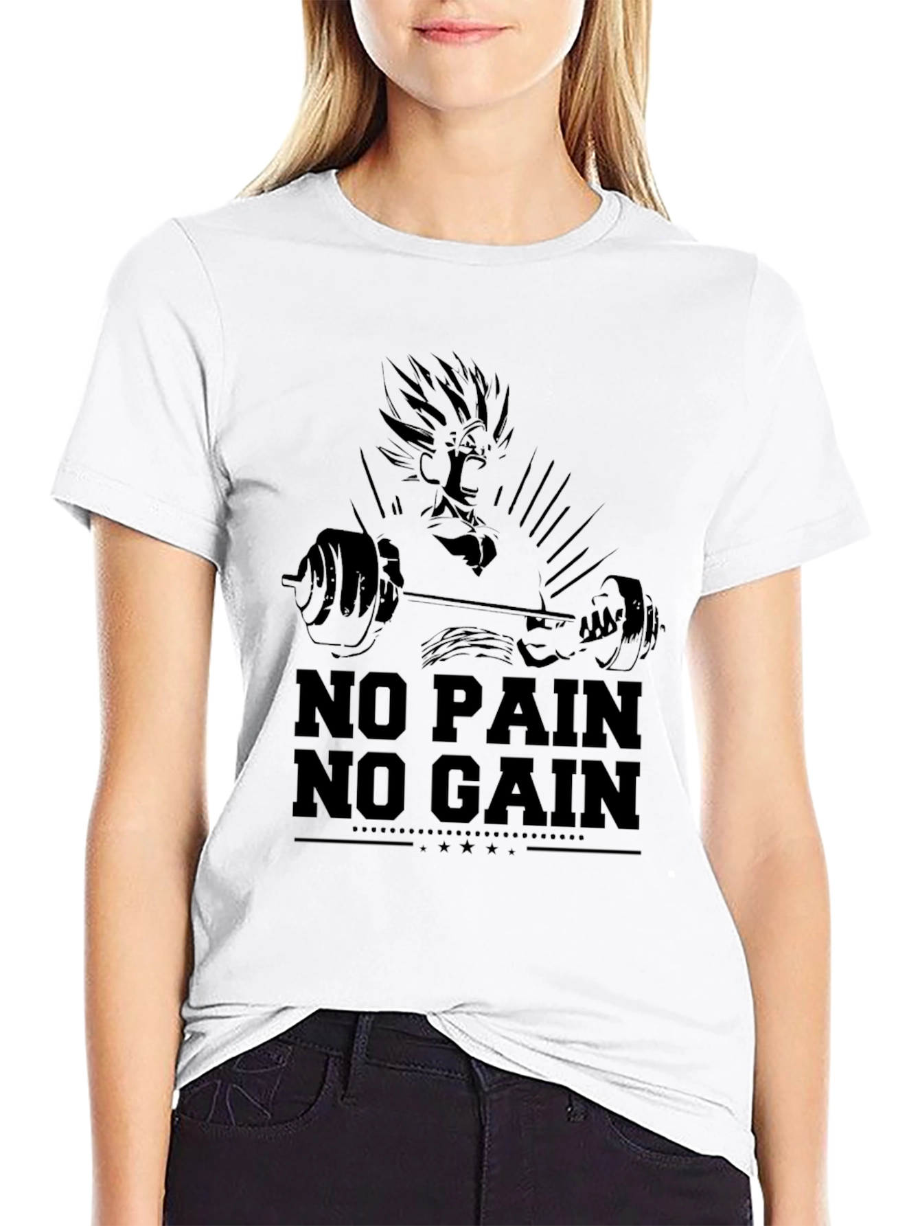 No Pain No Gain Graphic T-Shirt - Black