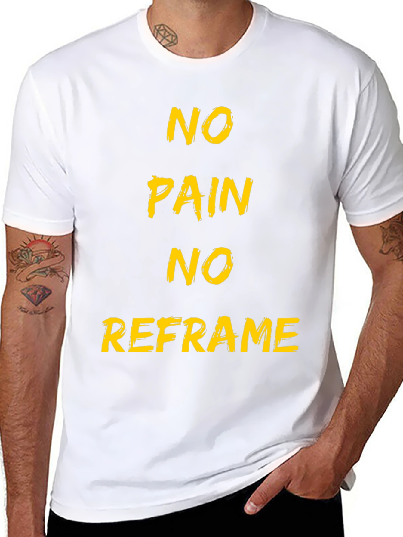 No Pain No Reframe Black T-Shirt