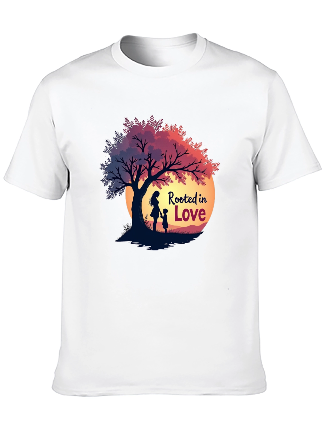 Rooted in Love Graphic Tee - Family Tree Silhouette