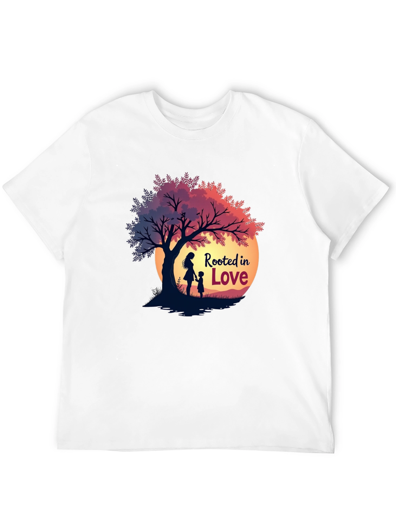Rooted in Love Graphic Tee - Family Tree Silhouette