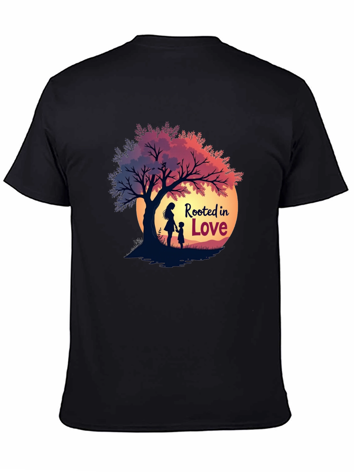 Rooted in Love Graphic Tee - Family Tree Silhouette