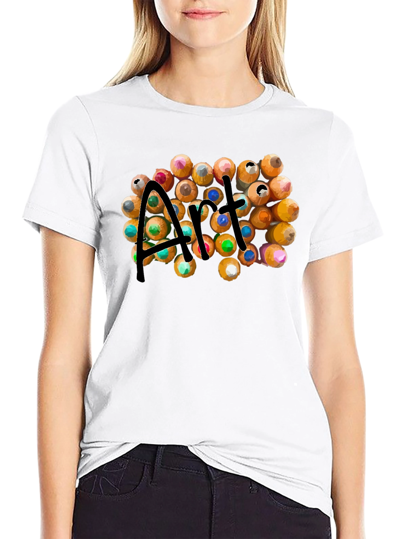 Art Pencils Graphic T-Shirt - Creative Design
