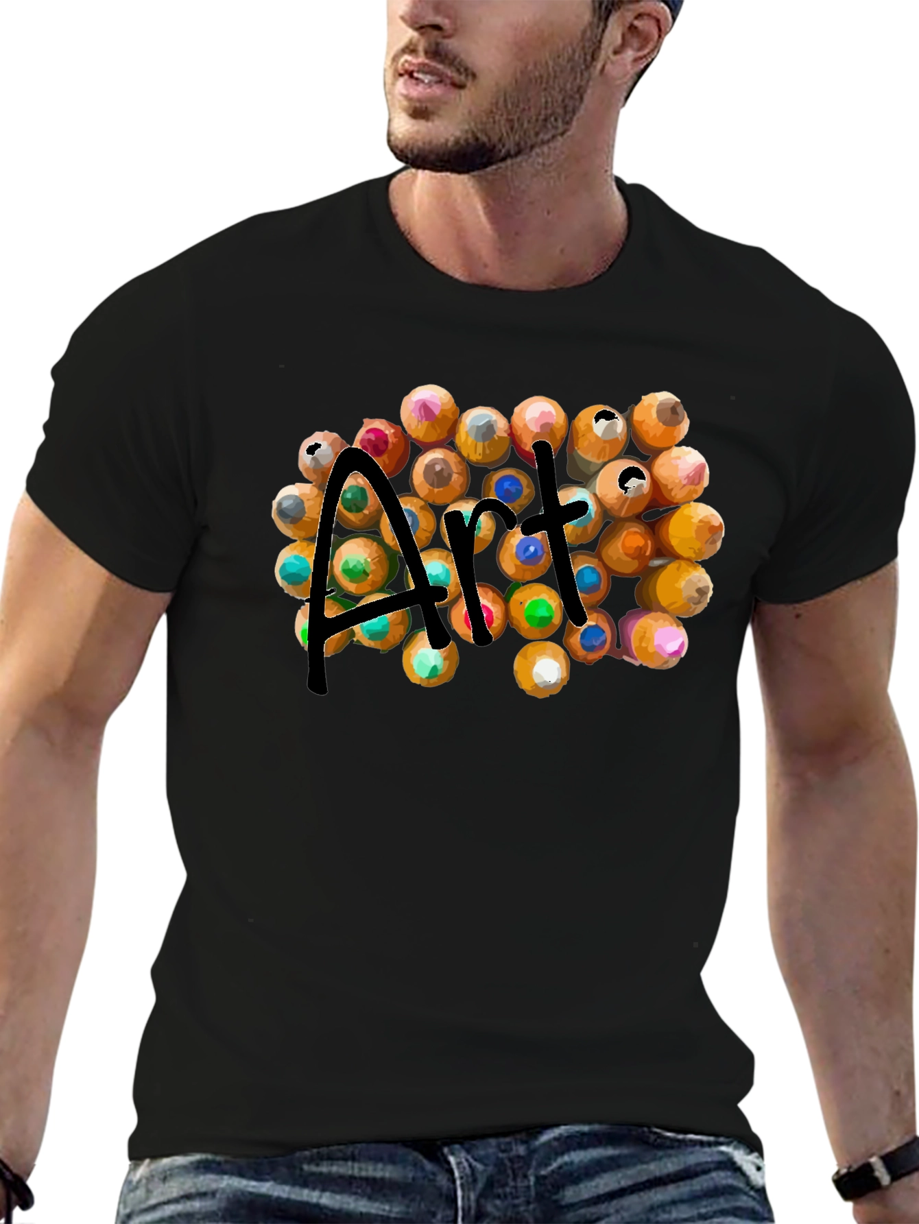 Art Pencils Graphic T-Shirt - Creative Design