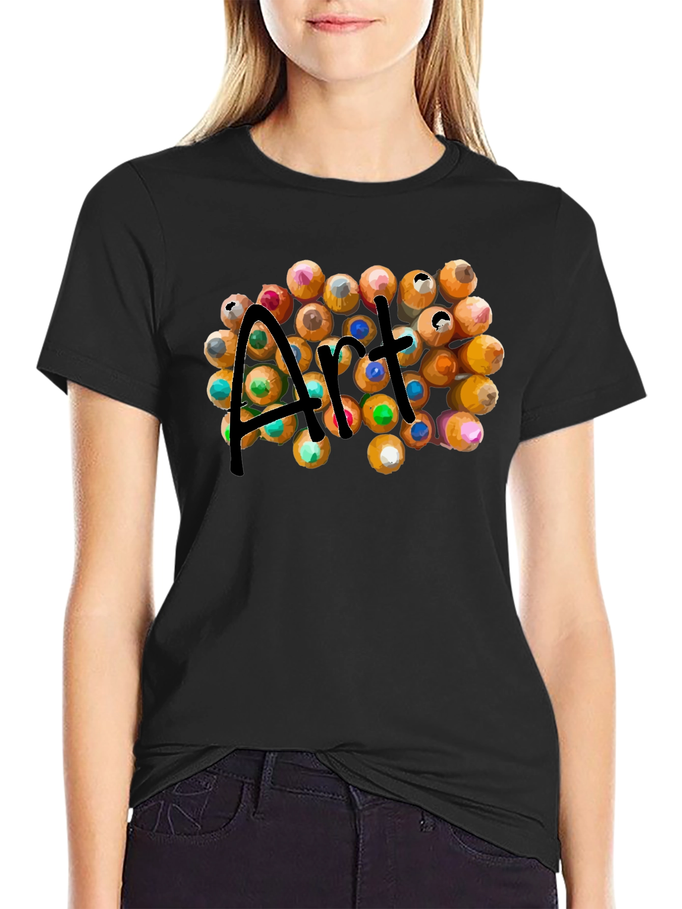 Art Pencils Graphic T-Shirt - Creative Design