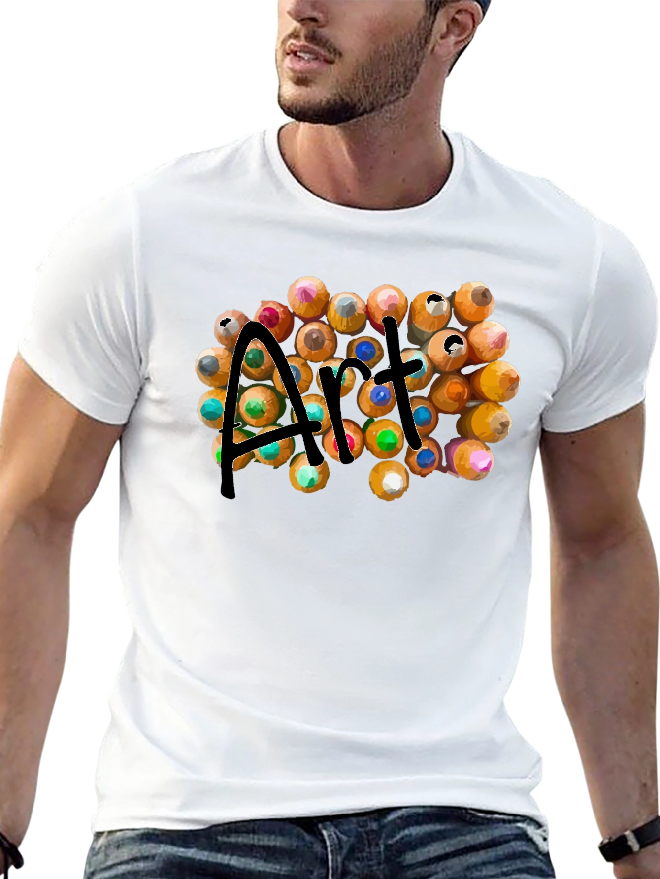 Art Pencils Graphic T-Shirt - Creative Design