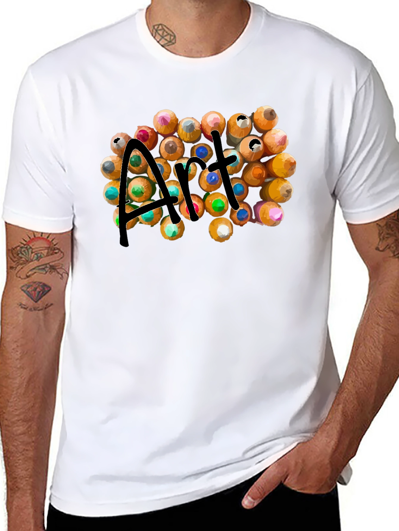 Art Pencils Graphic T-Shirt - Creative Design