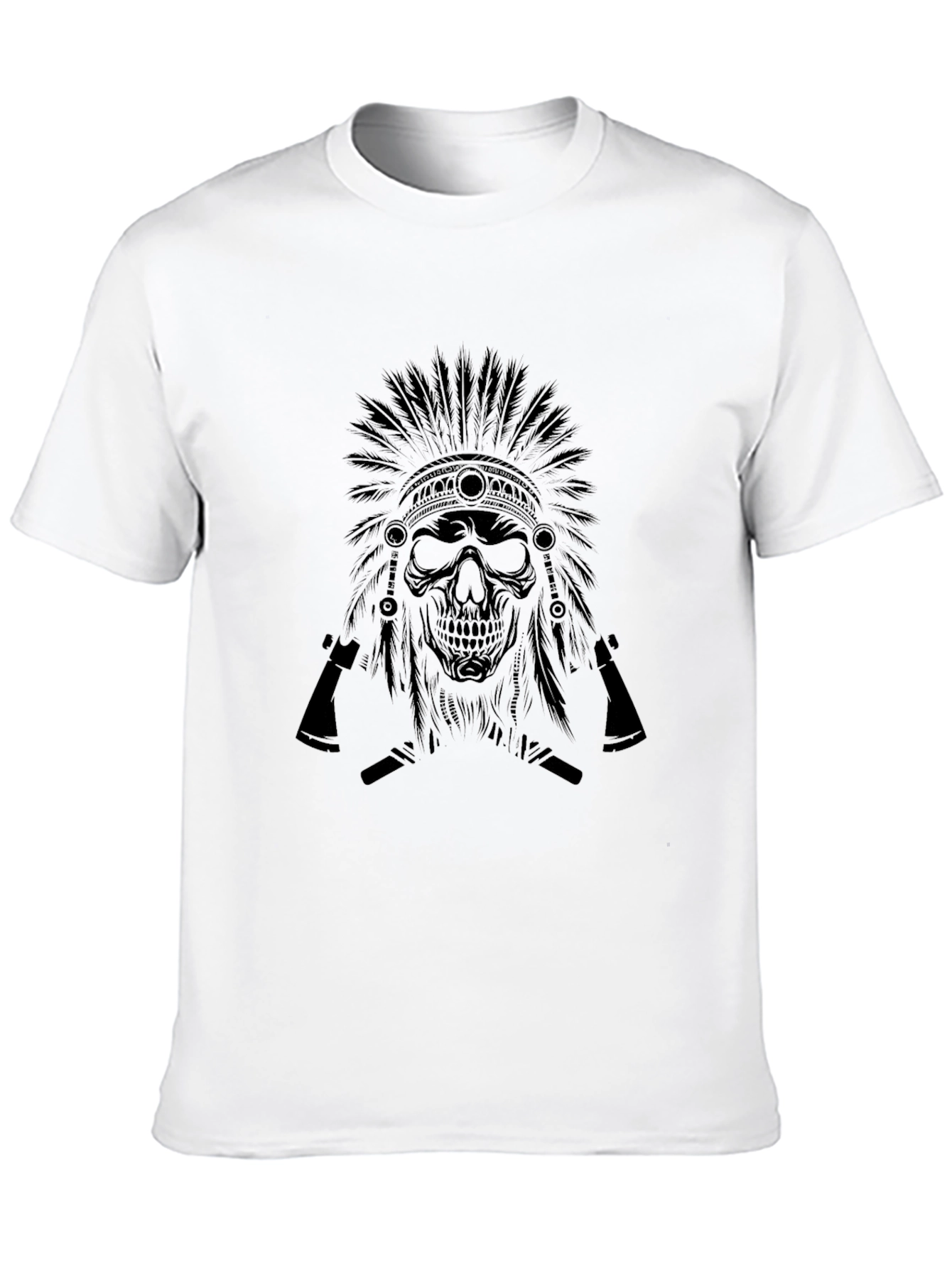 Skull Headdress Graphic Tee - Mens Black T-Shirt