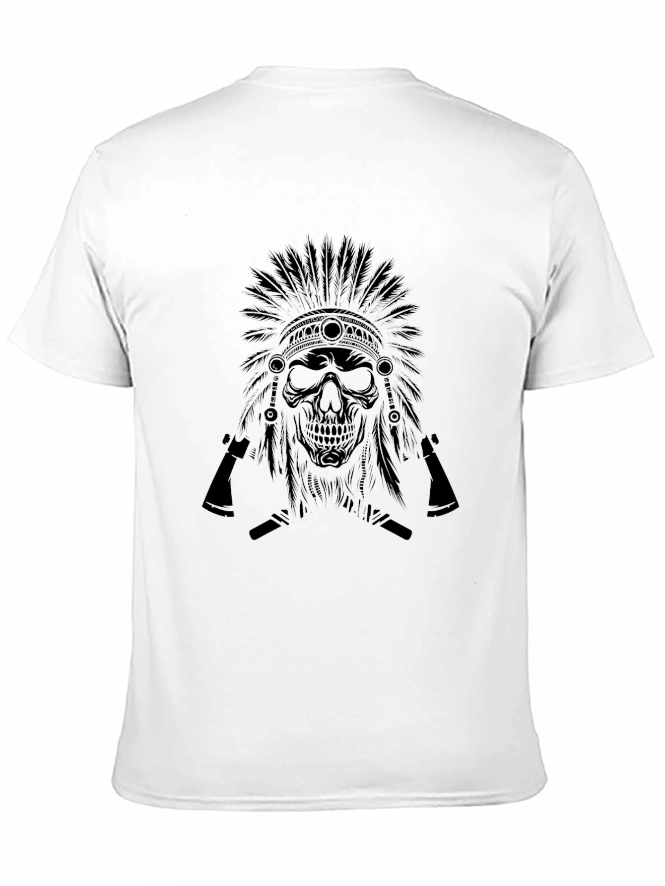 Skull Headdress Graphic Tee - Mens Black T-Shirt