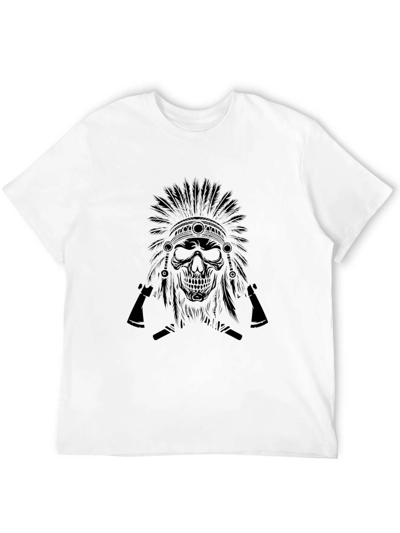 Skull Headdress Graphic Tee - Mens Black T-Shirt