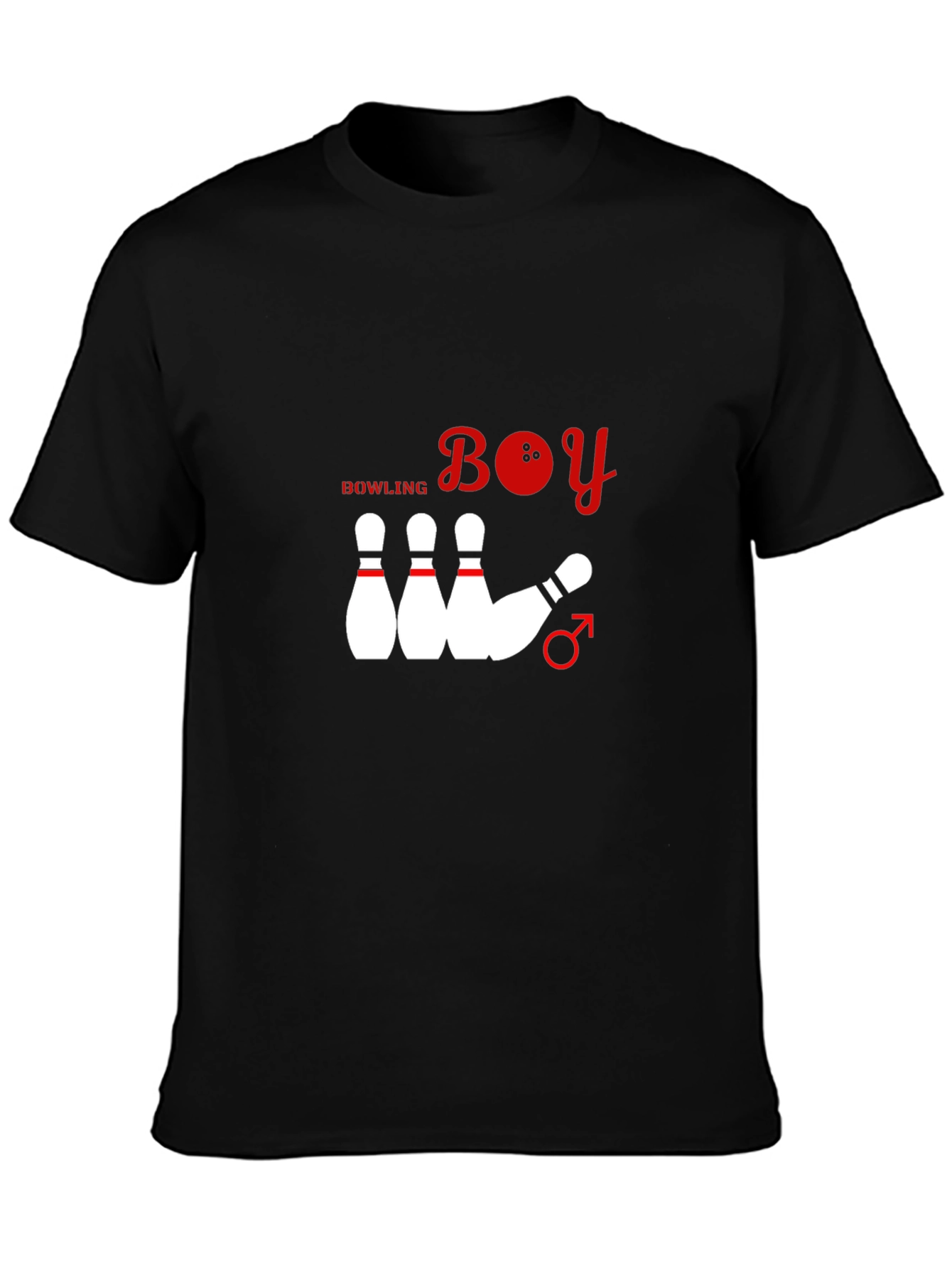 Bowling Boy Graphic T-Shirt - Black