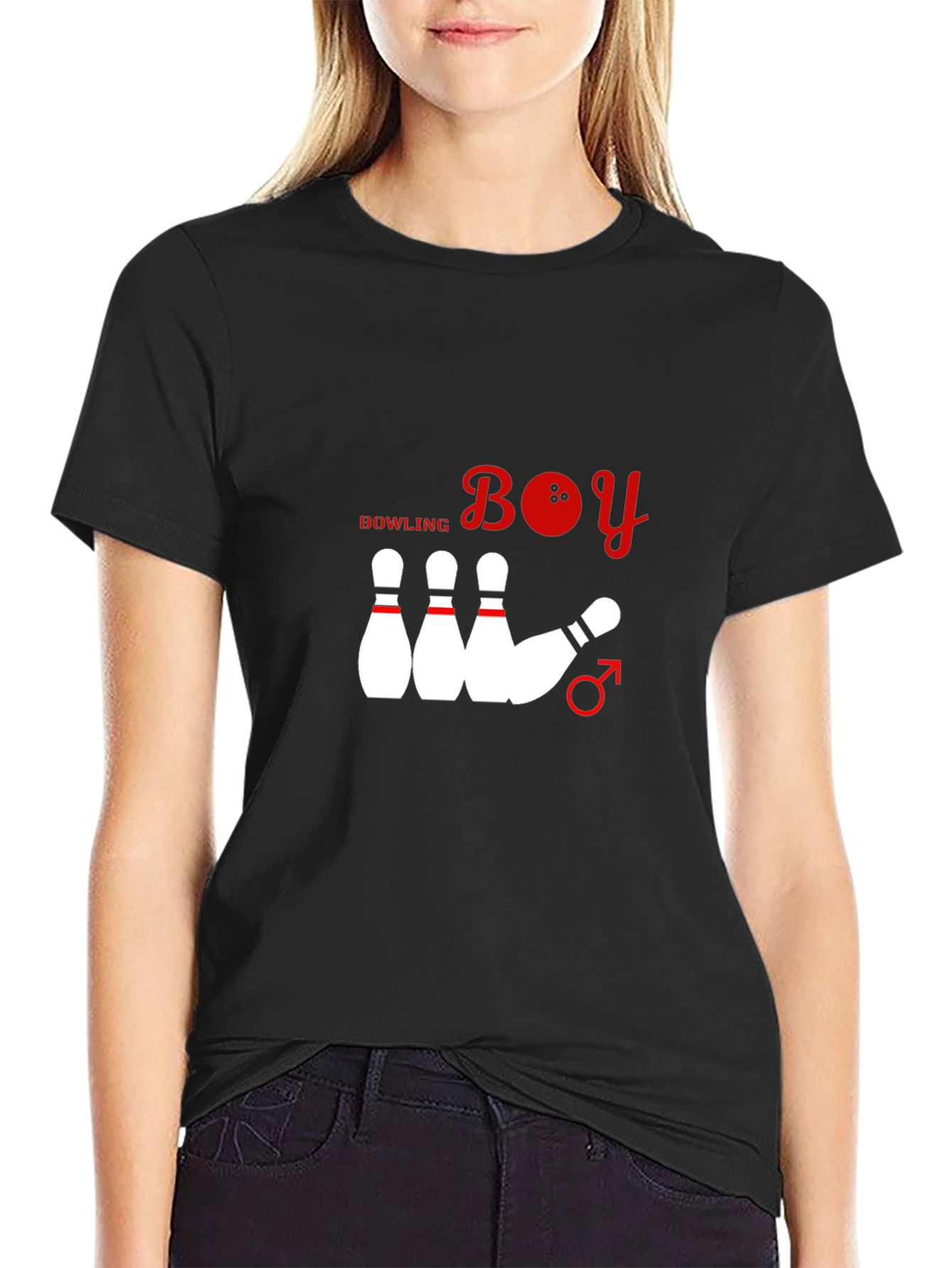 Bowling Boy Graphic T-Shirt - Black